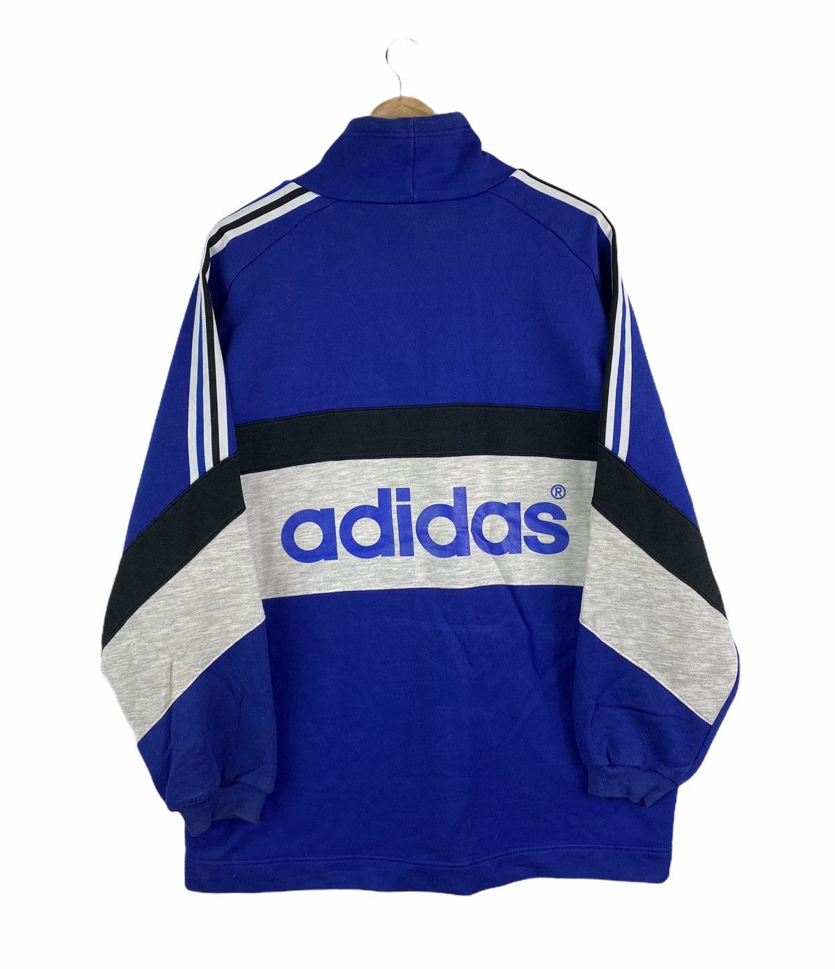 Adidas × Vintage VINTAGE ADIDAS TREFOIL BIG LOGO 3 STRIPE SWEATSHIRT Size US XL / EU 56 / 4 - 2 Thumbnail