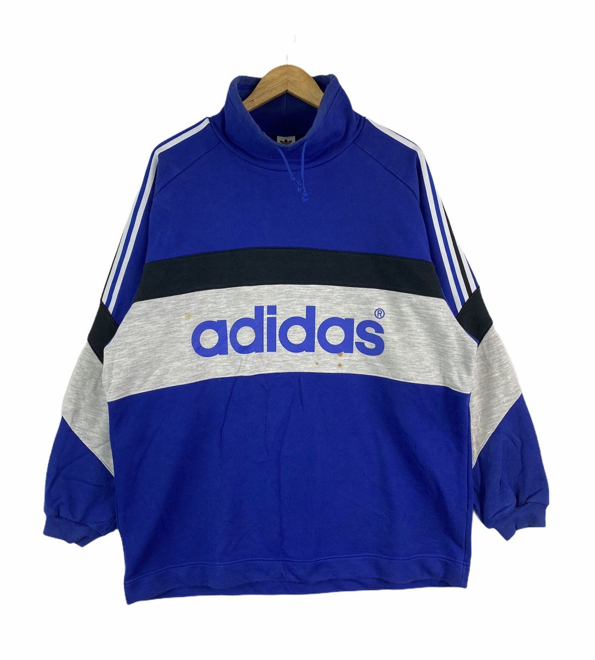 Adidas × Vintage VINTAGE ADIDAS TREFOIL BIG LOGO 3 STRIPE SWEATSHIRT Size US XL / EU 56 / 4 - 1 Thumbnail