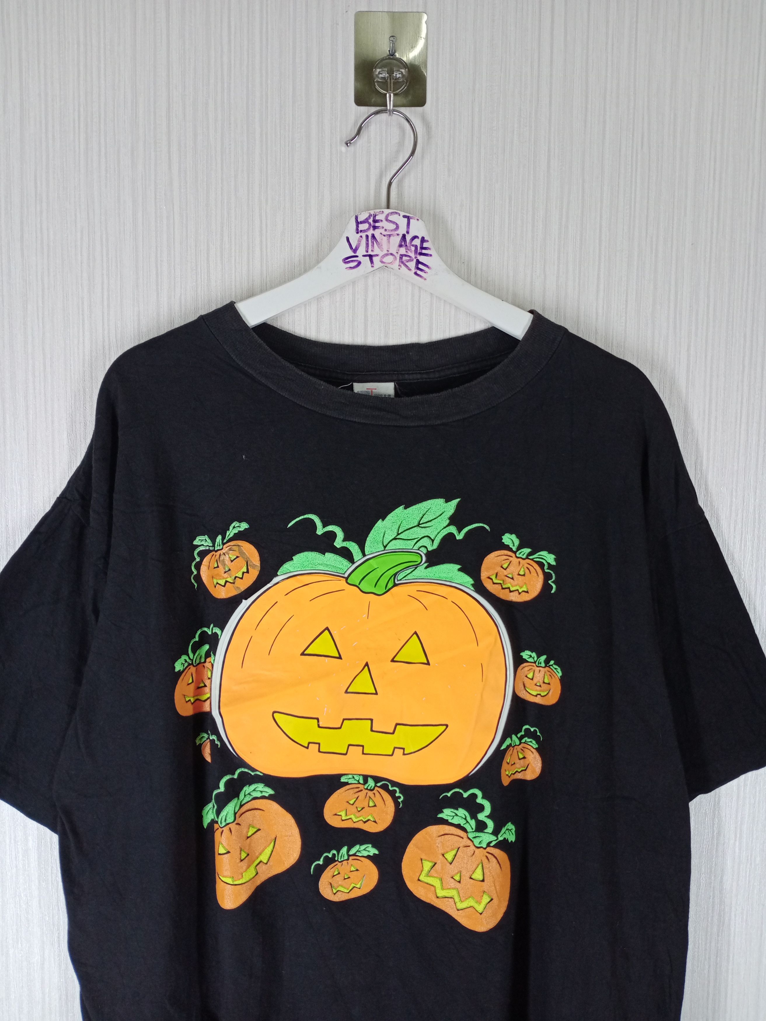 Expert Horror Vintage 90s Single Sticth Halloween Pumpkin Tshirt Size US XL / EU 56 / 4 - 5 Thumbnail