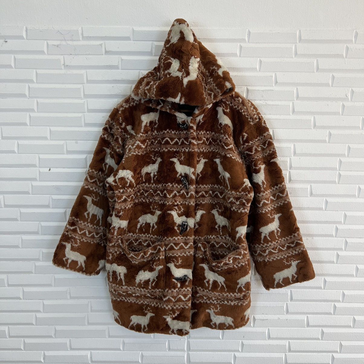 Japanese Brand VINTAGE HUITIEME NORDIC FLEECE PRINTED NAVAJO DESIGN JACKET Size US M / EU 48-50 / 2 - 12 Thumbnail