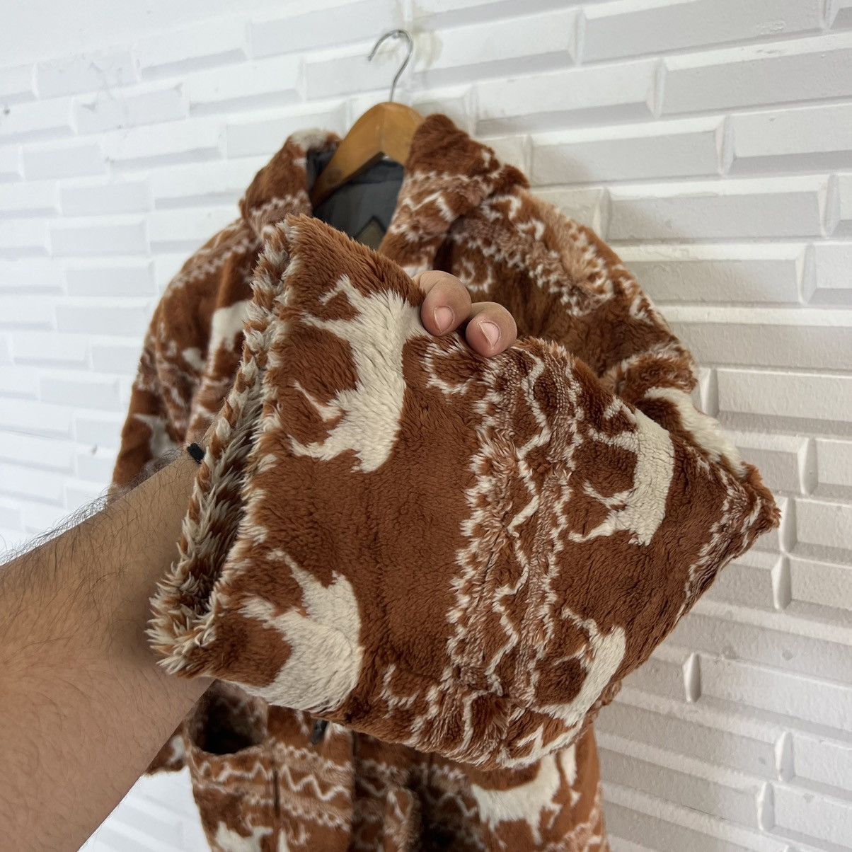 Japanese Brand VINTAGE HUITIEME NORDIC FLEECE PRINTED NAVAJO DESIGN JACKET Size US M / EU 48-50 / 2 - 8 Thumbnail