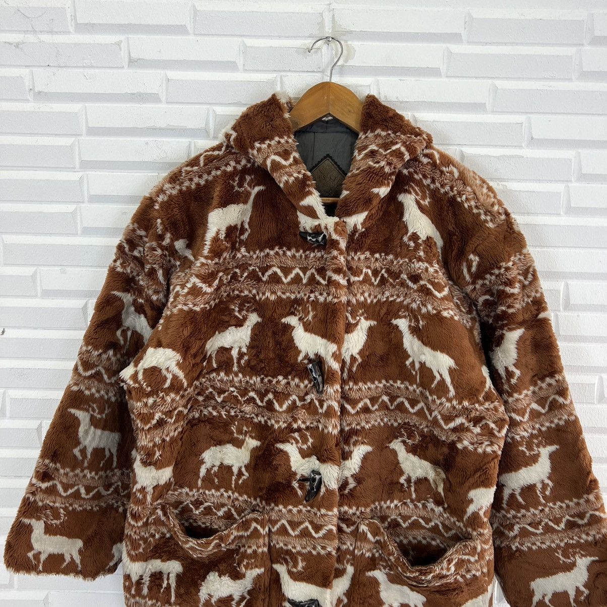 Japanese Brand VINTAGE HUITIEME NORDIC FLEECE PRINTED NAVAJO DESIGN JACKET Size US M / EU 48-50 / 2 - 3 Thumbnail