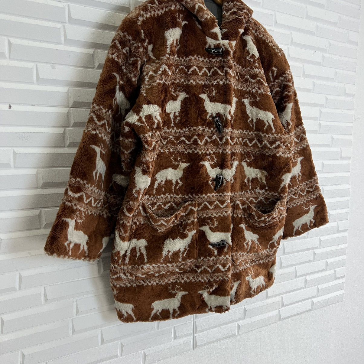 Japanese Brand VINTAGE HUITIEME NORDIC FLEECE PRINTED NAVAJO DESIGN JACKET Size US M / EU 48-50 / 2 - 4 Thumbnail