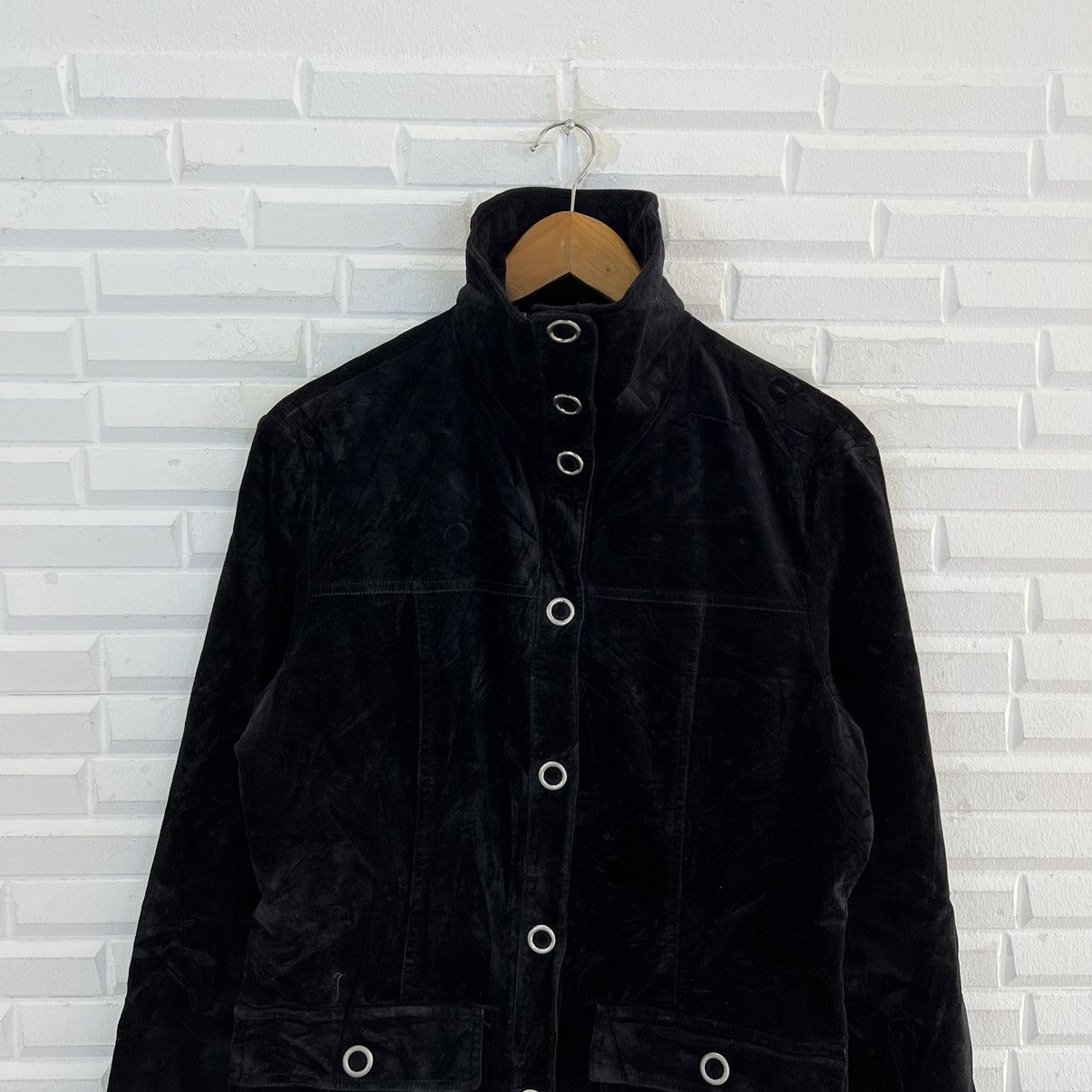 Hysteric Glamour VINTAGE PLYMTONE STRIPED LINING HIGH COLLAR BIKER JACKET Size US L / EU 52-54 / 3 - 3 Thumbnail