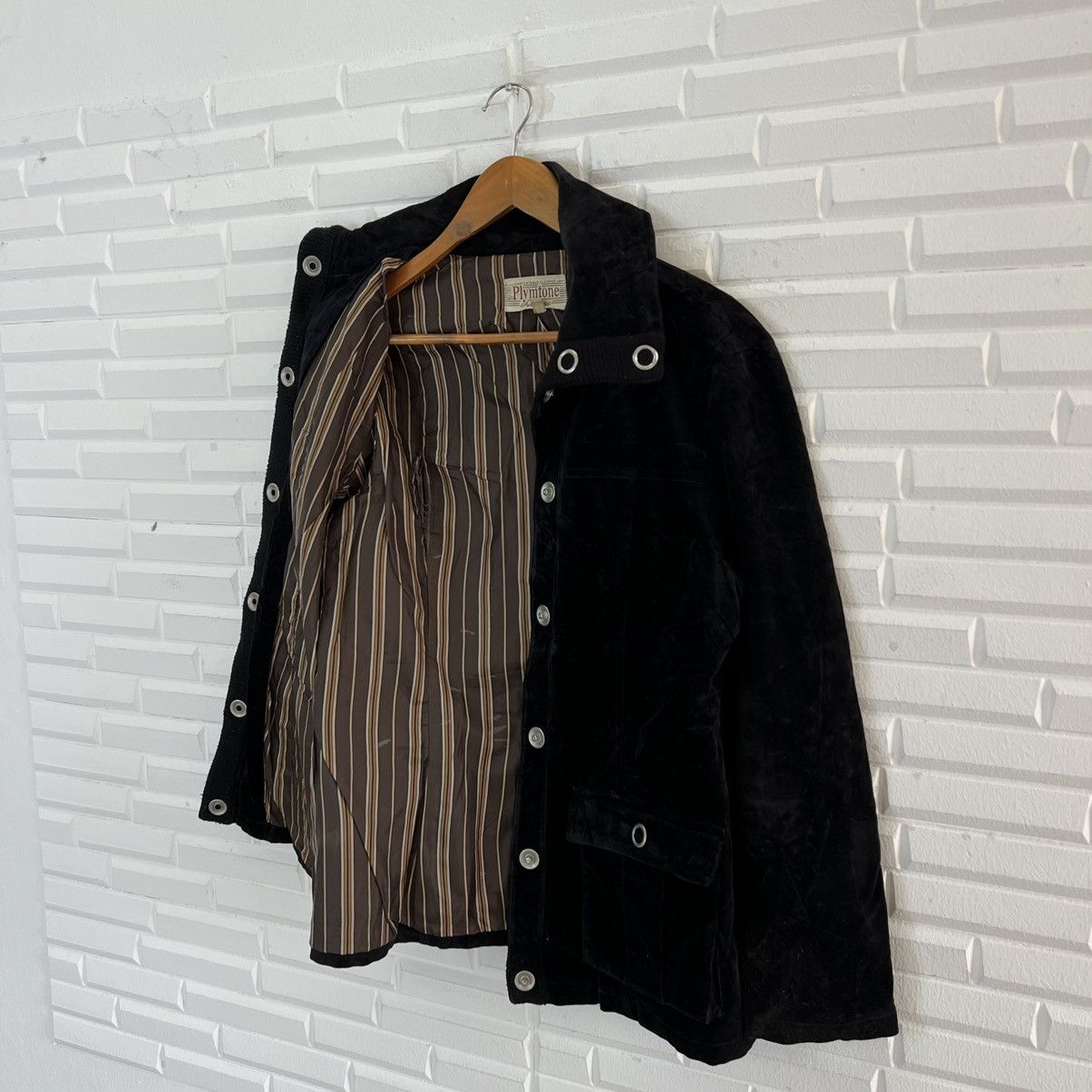 Hysteric Glamour VINTAGE PLYMTONE STRIPED LINING HIGH COLLAR BIKER JACKET Size US L / EU 52-54 / 3 - 10 Thumbnail