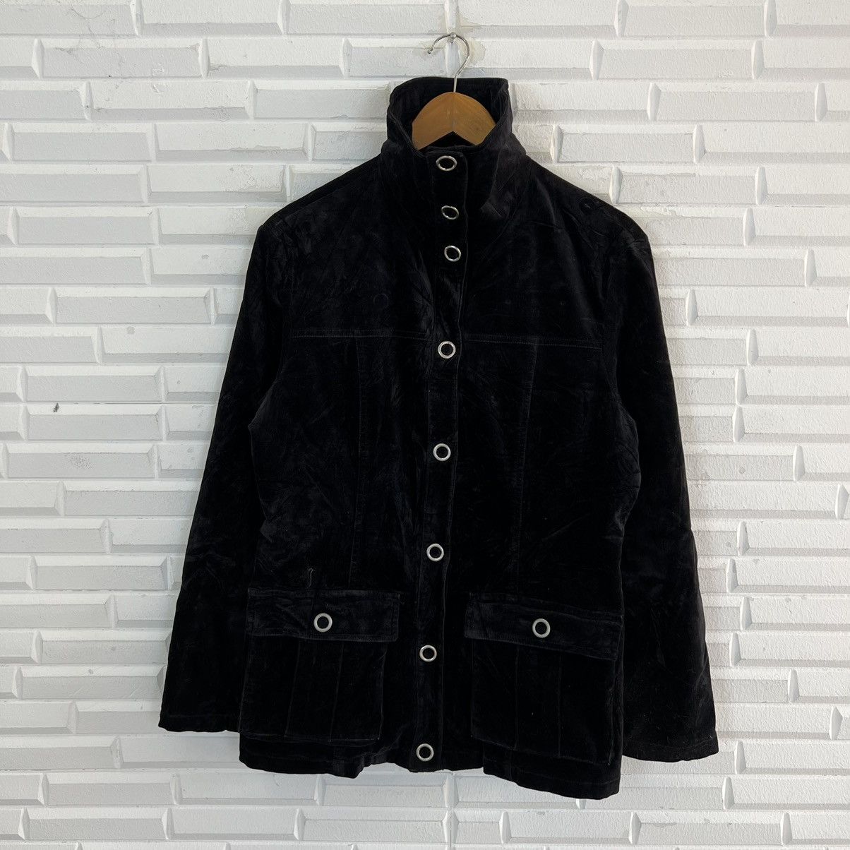Hysteric Glamour VINTAGE PLYMTONE STRIPED LINING HIGH COLLAR BIKER JACKET Size US L / EU 52-54 / 3 - 8 Thumbnail