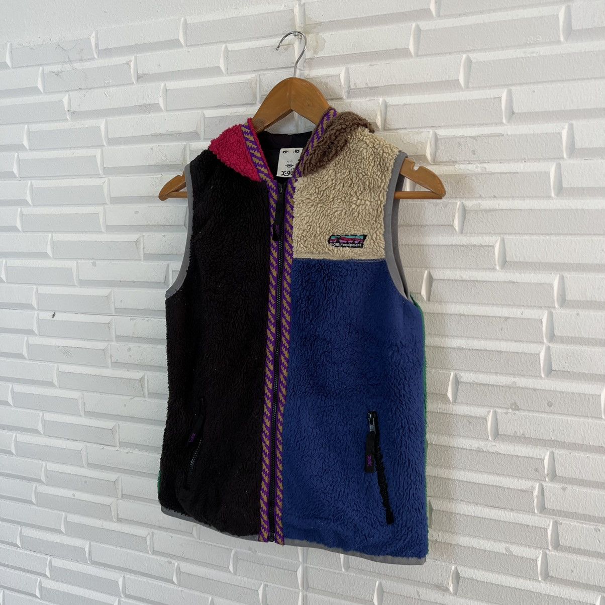 Japanese Brand MULTI COLOUR FLEECE VEST HOODIE X-GIRL Size US S / EU 44-46 / 1 - 2 Thumbnail