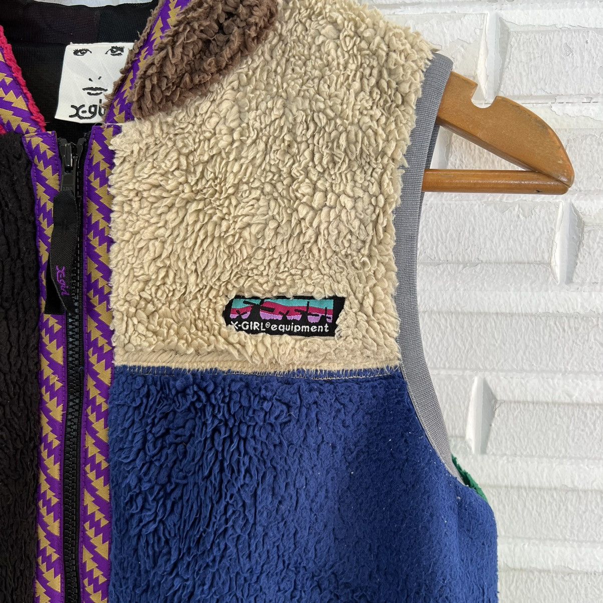 Japanese Brand MULTI COLOUR FLEECE VEST HOODIE X-GIRL Size US S / EU 44-46 / 1 - 4 Thumbnail