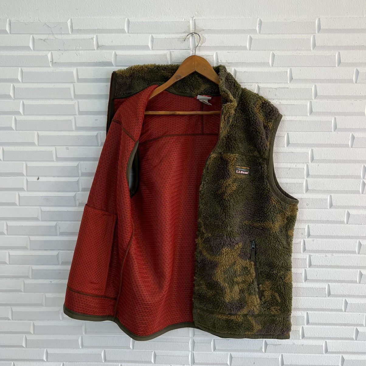 Japanese Brand VINTAGE L.L.BEAN FLEECE VEST CAMO DESIGN FULL RRINTED Size US XL / EU 56 / 4 - 8 Thumbnail