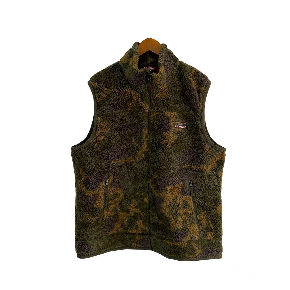 Japanese Brand VINTAGE L.L.BEAN FLEECE VEST CAMO DESIGN FULL RRINTED Size US XL / EU 56 / 4 - 1 Thumbnail