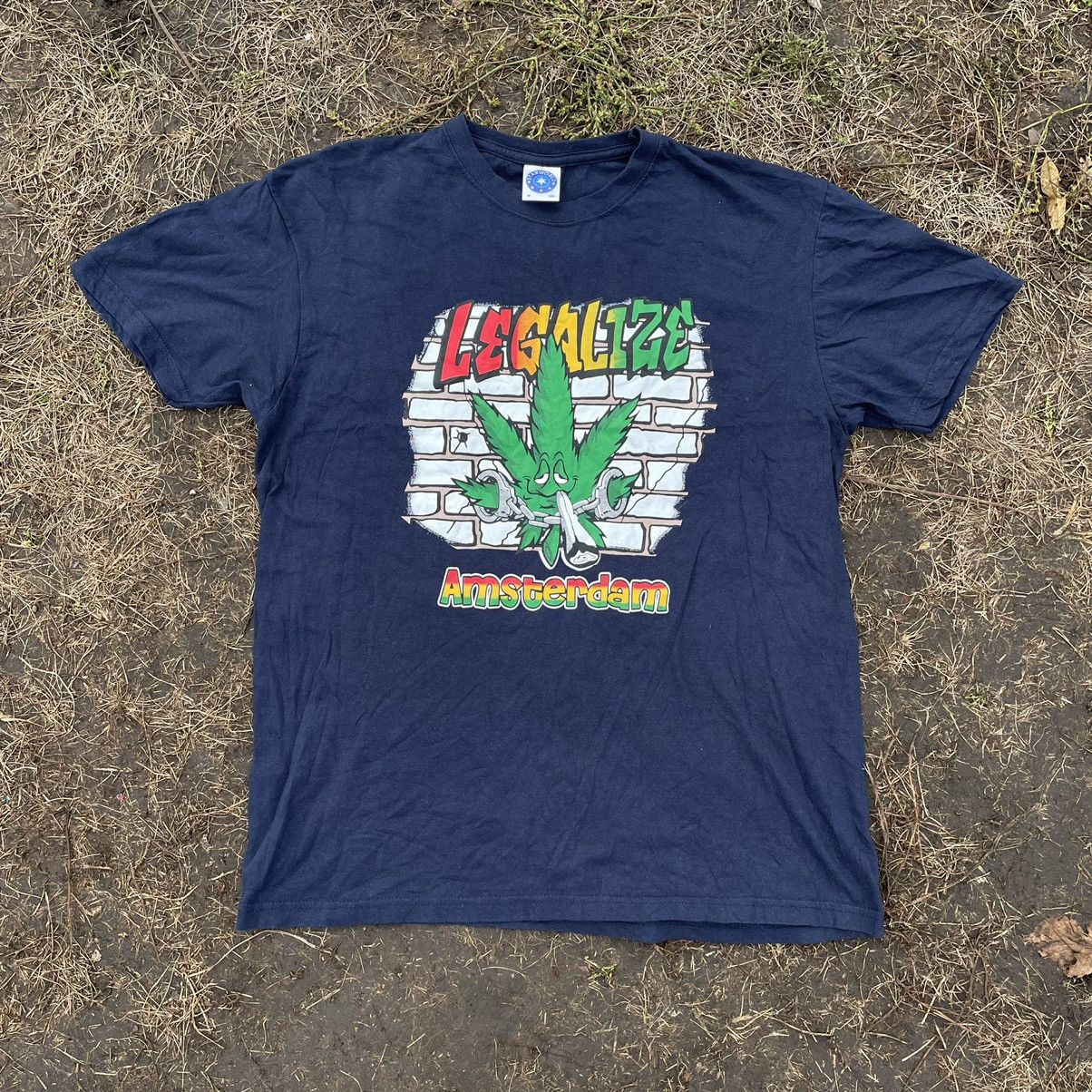Vintage Vintage 90s Rasta Cannabis Graphic Tee Streetwear Y2K Slim L Size US L / EU 52-54 / 3 - 2 Thumbnail