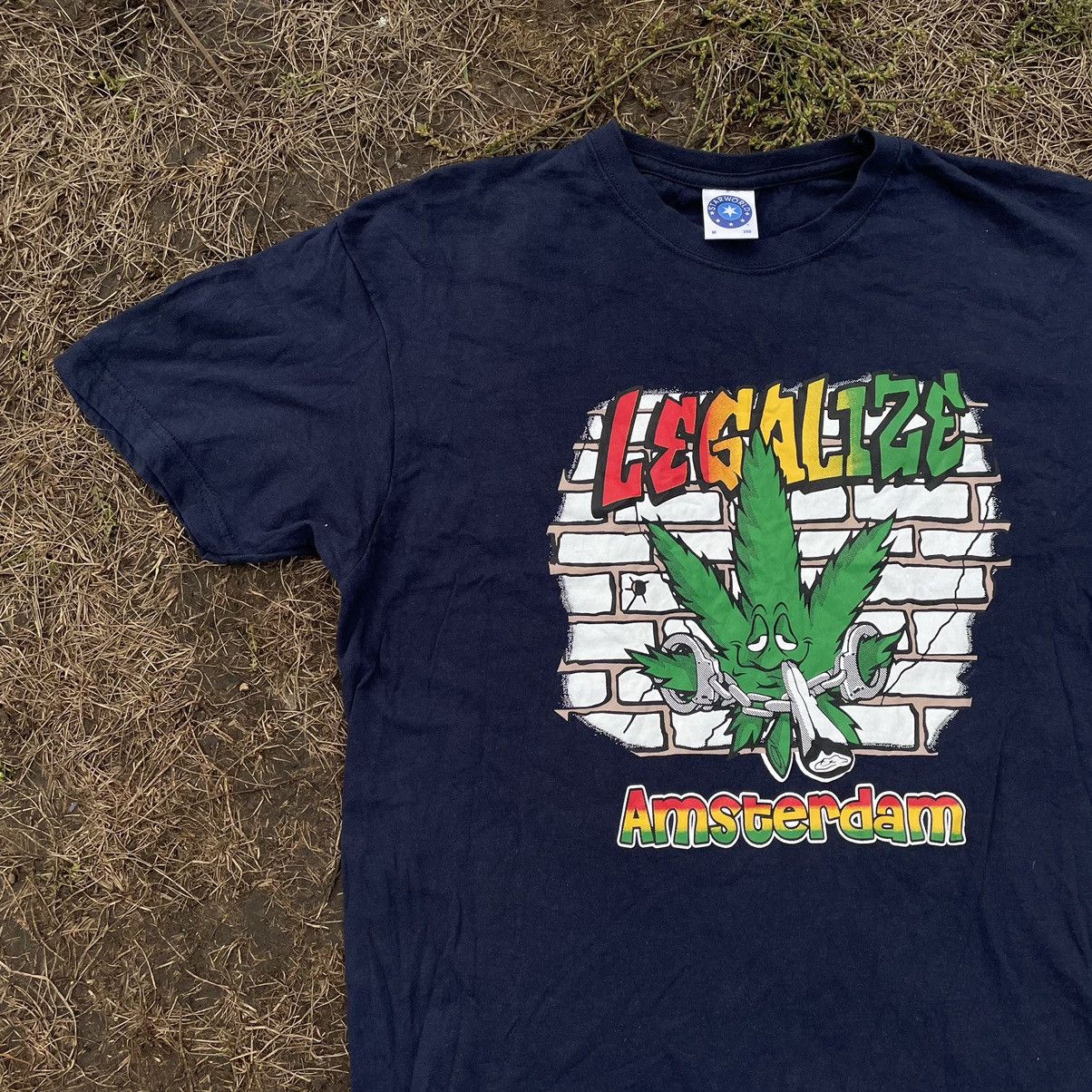 Vintage Vintage 90s Rasta Cannabis Graphic Tee Streetwear Y2K Slim L Size US L / EU 52-54 / 3 - 4 Thumbnail