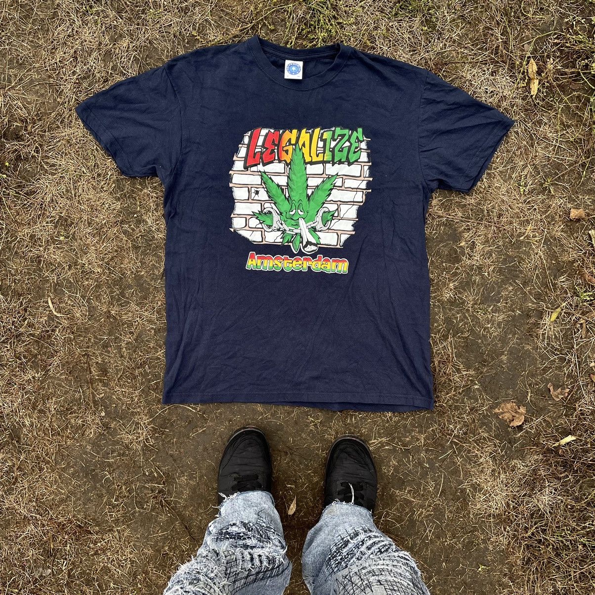 Vintage Vintage 90s Rasta Cannabis Graphic Tee Streetwear Y2K Slim L Size US L / EU 52-54 / 3 - 1 Thumbnail