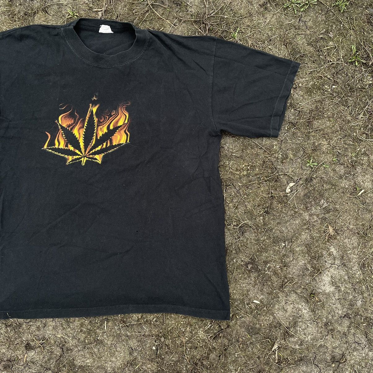 Vintage Vintage 90s Opium Rasta Graphic Tee Sun Faded Black Baggy XL Size US XL / EU 56 / 4 - 3 Thumbnail