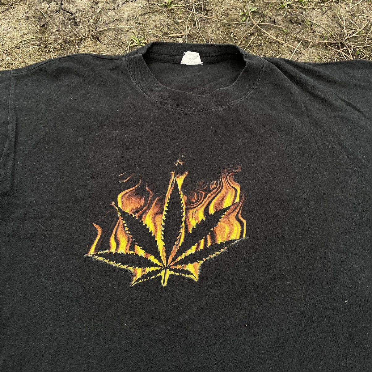 Vintage Vintage 90s Opium Rasta Graphic Tee Sun Faded Black Baggy XL Size US XL / EU 56 / 4 - 5 Thumbnail