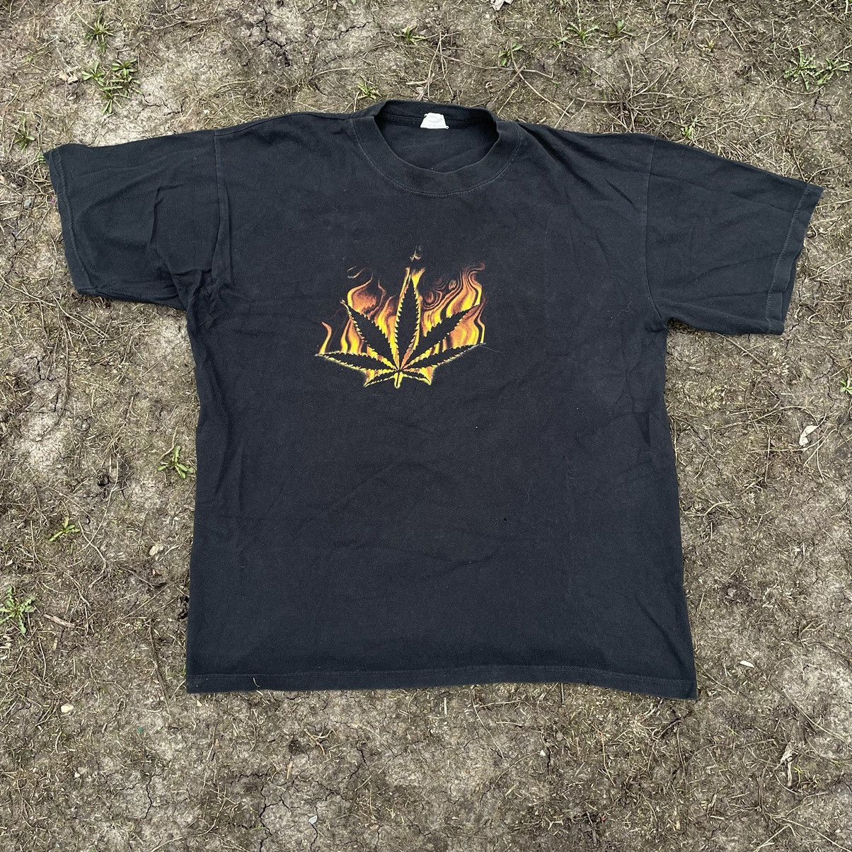 Vintage Vintage 90s Opium Rasta Graphic Tee Sun Faded Black Baggy XL Size US XL / EU 56 / 4 - 2 Thumbnail