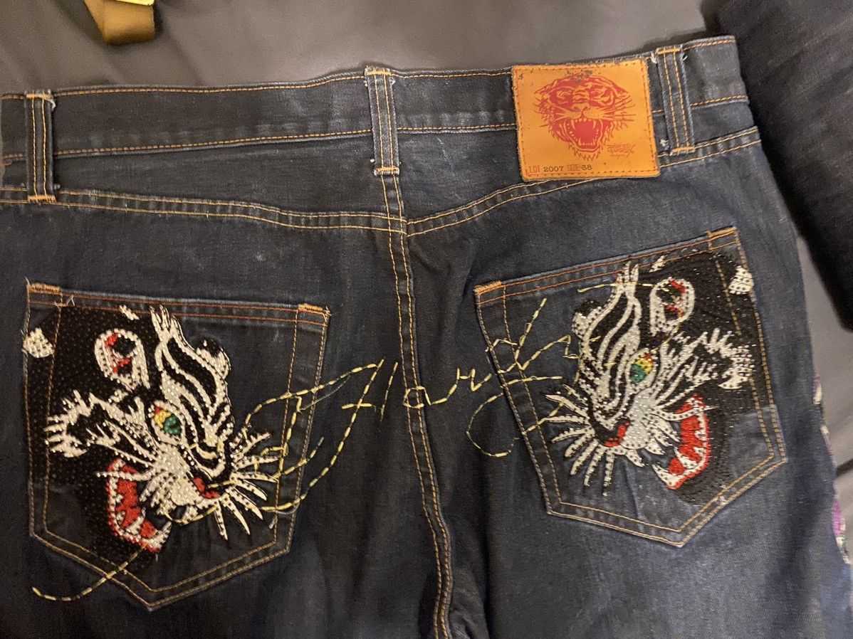 Ed Hardy Vintage Ed Hardy Jeans Rhinestone Panther Blue Jeans Size US 38 / EU 54 - 2 Thumbnail