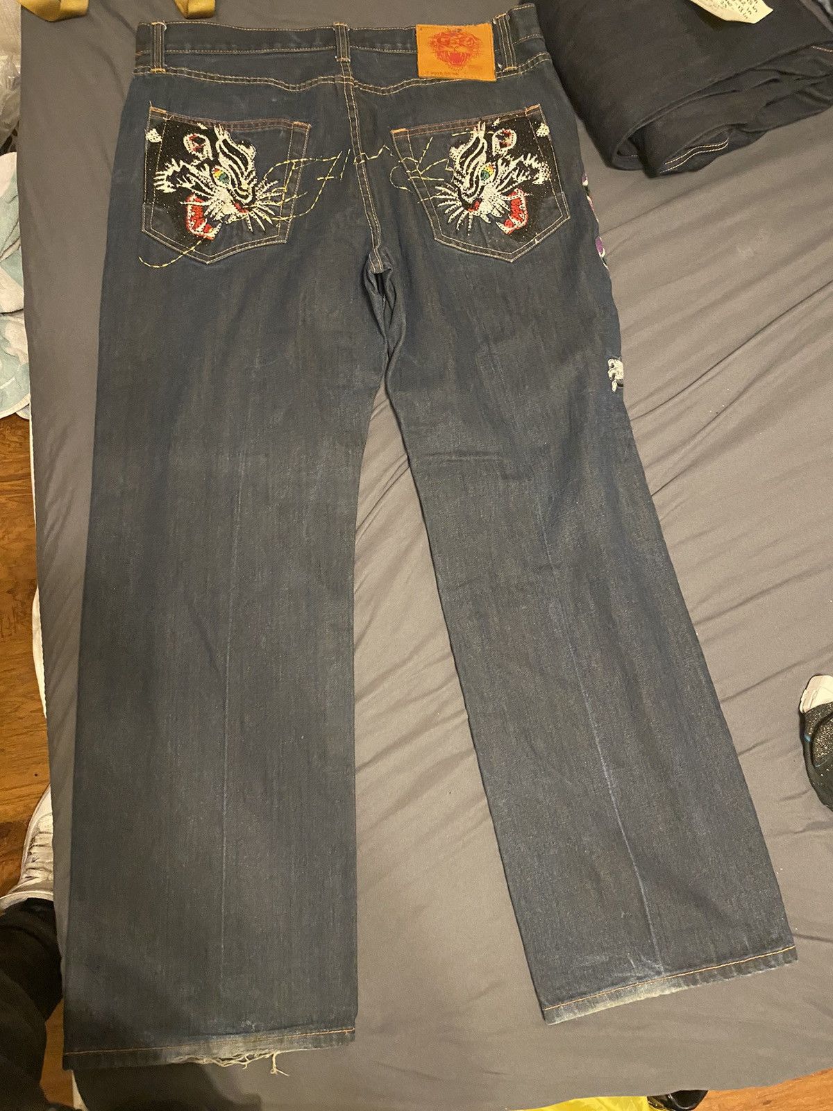 Ed Hardy Vintage Ed Hardy Jeans Rhinestone Panther Blue Jeans Size US 38 / EU 54 - 1 Thumbnail