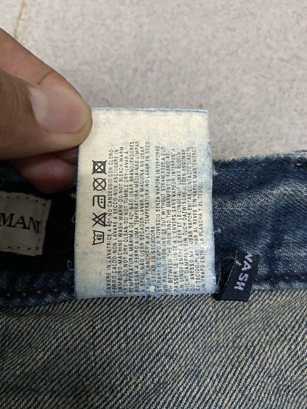 Emporio Armani Vintage Emporio Armani Wide Leg Distress Denim blue jeans Size US 33 - 6 Thumbnail