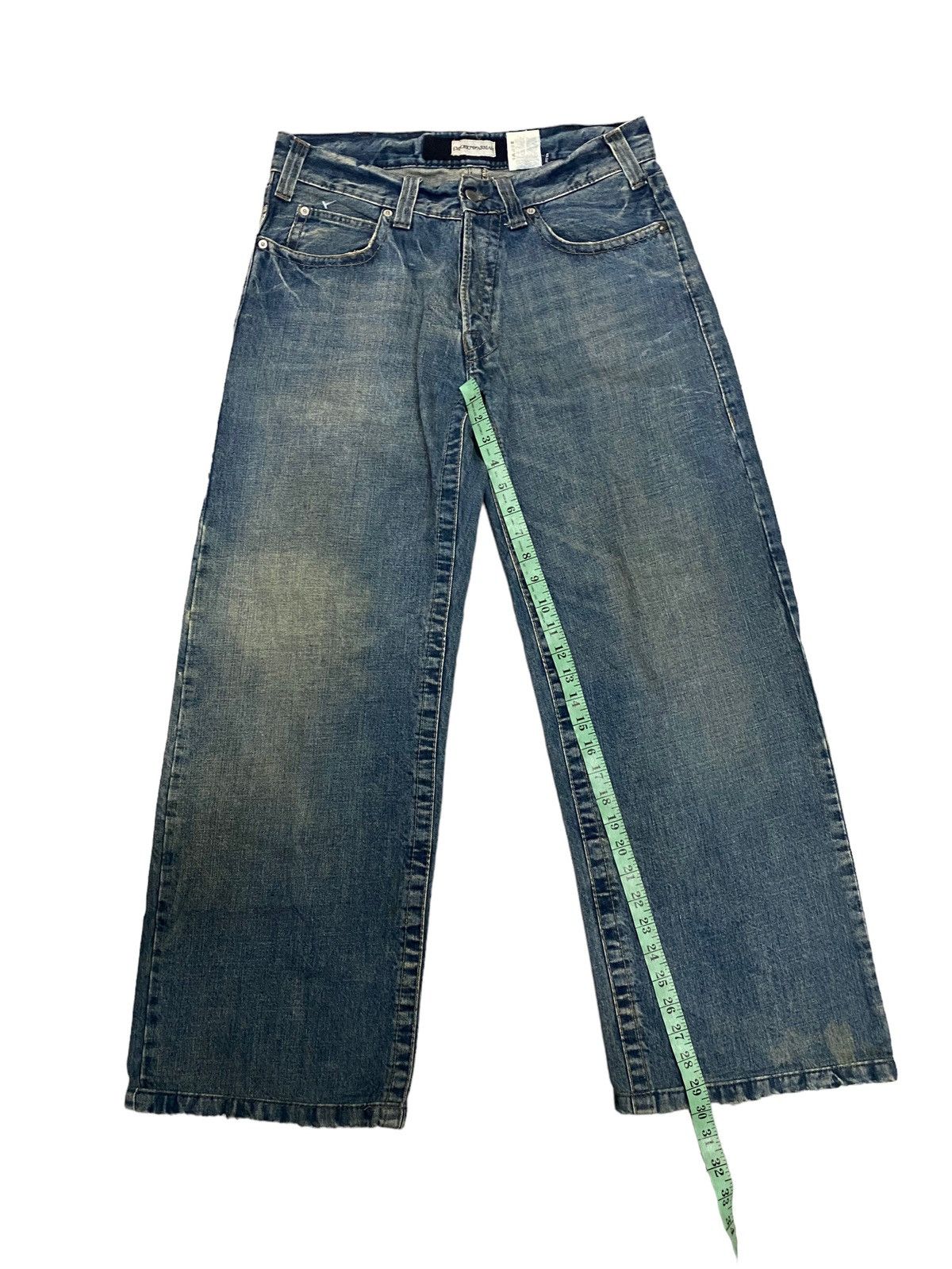 Emporio Armani Vintage Emporio Armani Wide Leg Distress Denim blue jeans Size US 33 - 17 Thumbnail