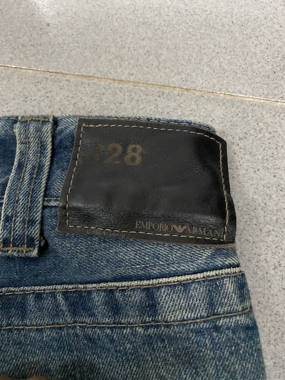 Emporio Armani Vintage Emporio Armani Wide Leg Distress Denim blue jeans Size US 33 - 13 Thumbnail