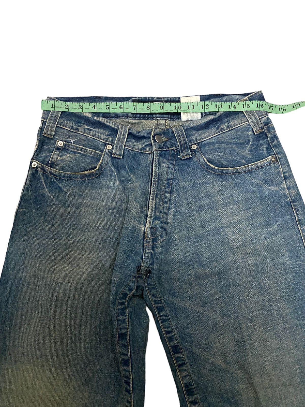 Emporio Armani Vintage Emporio Armani Wide Leg Distress Denim blue jeans Size US 33 - 16 Thumbnail