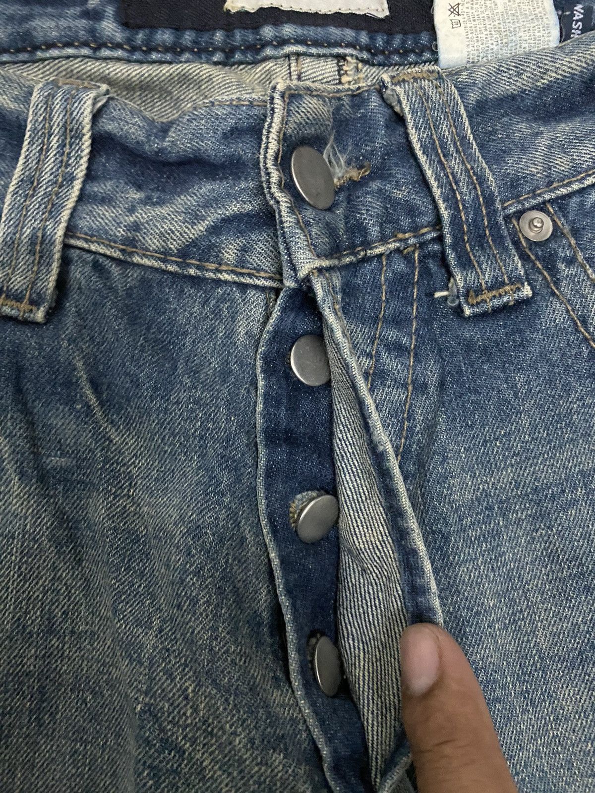 Emporio Armani Vintage Emporio Armani Wide Leg Distress Denim blue jeans Size US 33 - 12 Thumbnail
