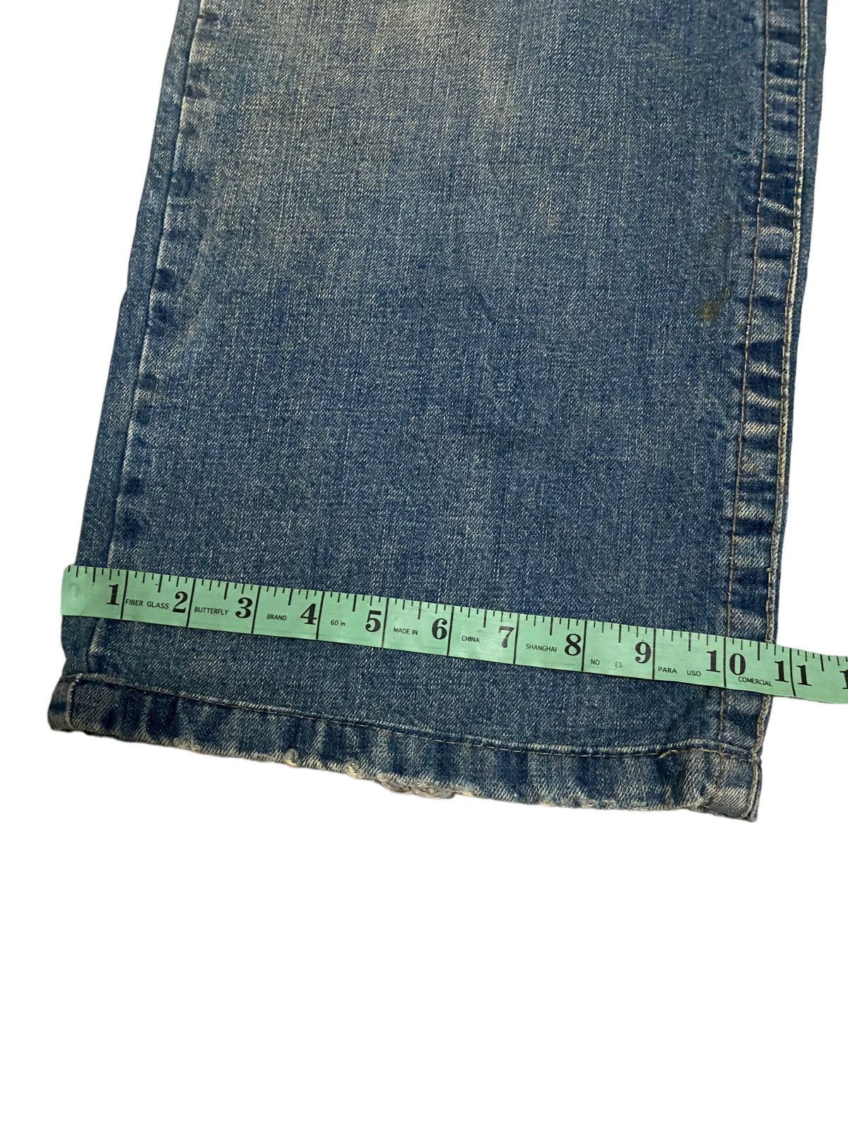 Emporio Armani Vintage Emporio Armani Wide Leg Distress Denim blue jeans Size US 33 - 14 Thumbnail