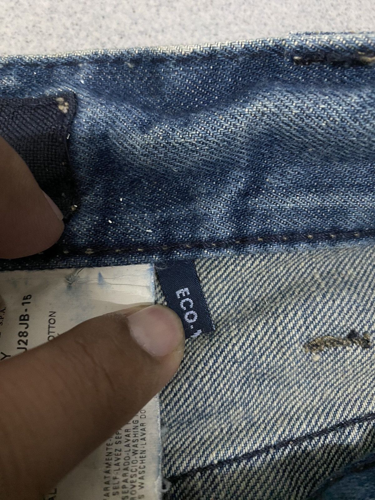 Emporio Armani Vintage Emporio Armani Wide Leg Distress Denim blue jeans Size US 33 - 7 Thumbnail