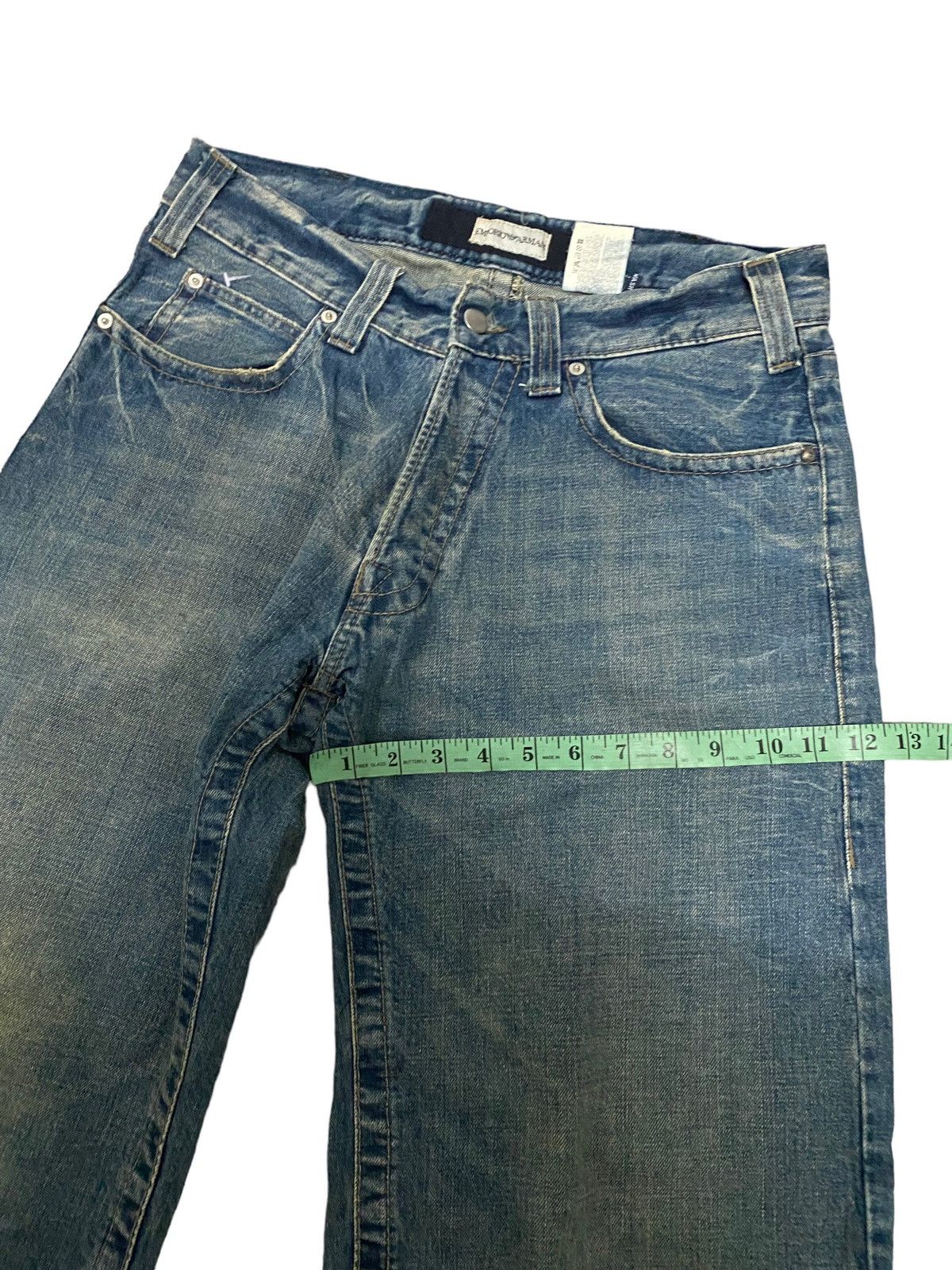 Emporio Armani Vintage Emporio Armani Wide Leg Distress Denim blue jeans Size US 33 - 15 Thumbnail