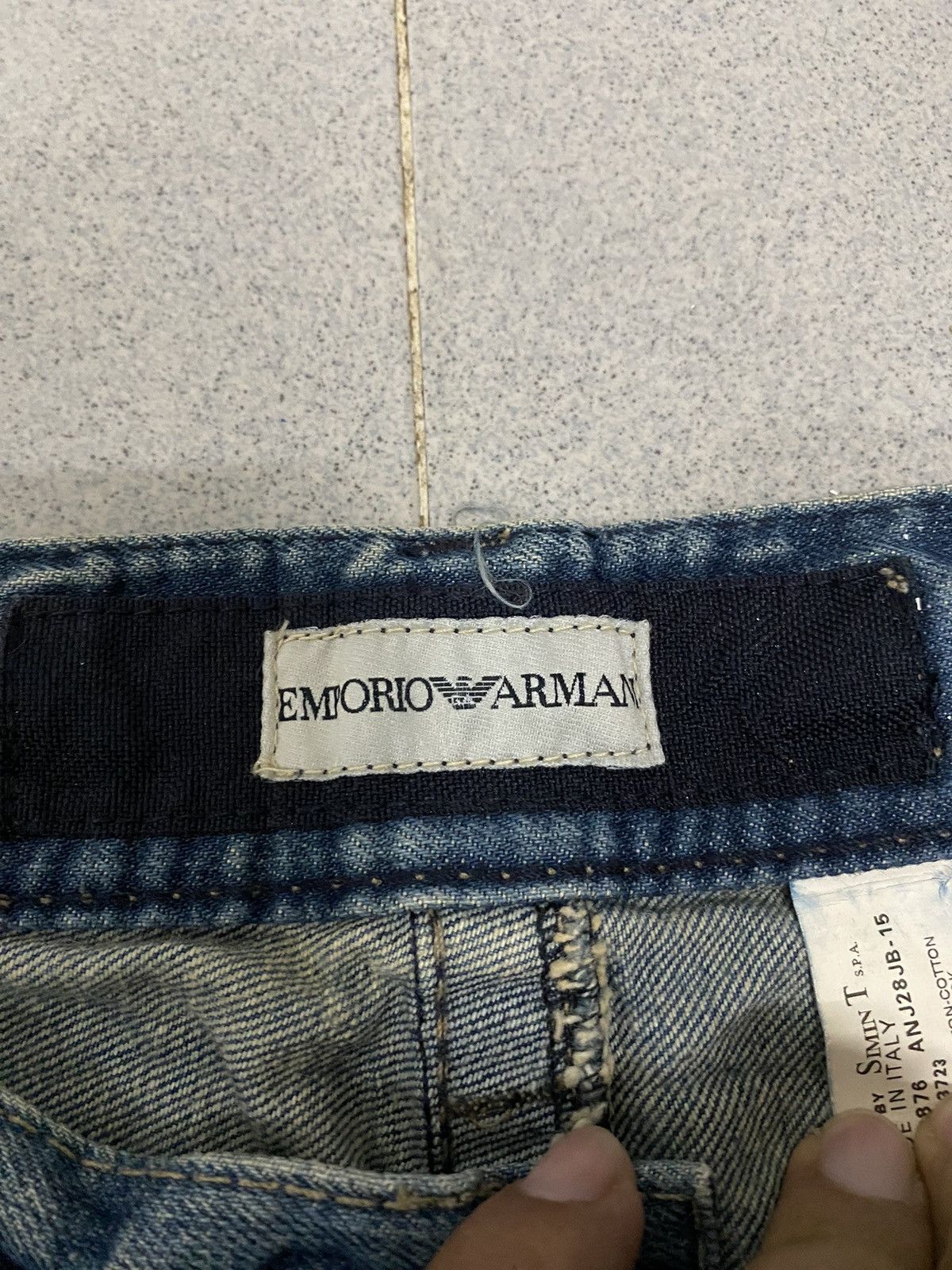 Emporio Armani Vintage Emporio Armani Wide Leg Distress Denim blue jeans Size US 33 - 4 Thumbnail