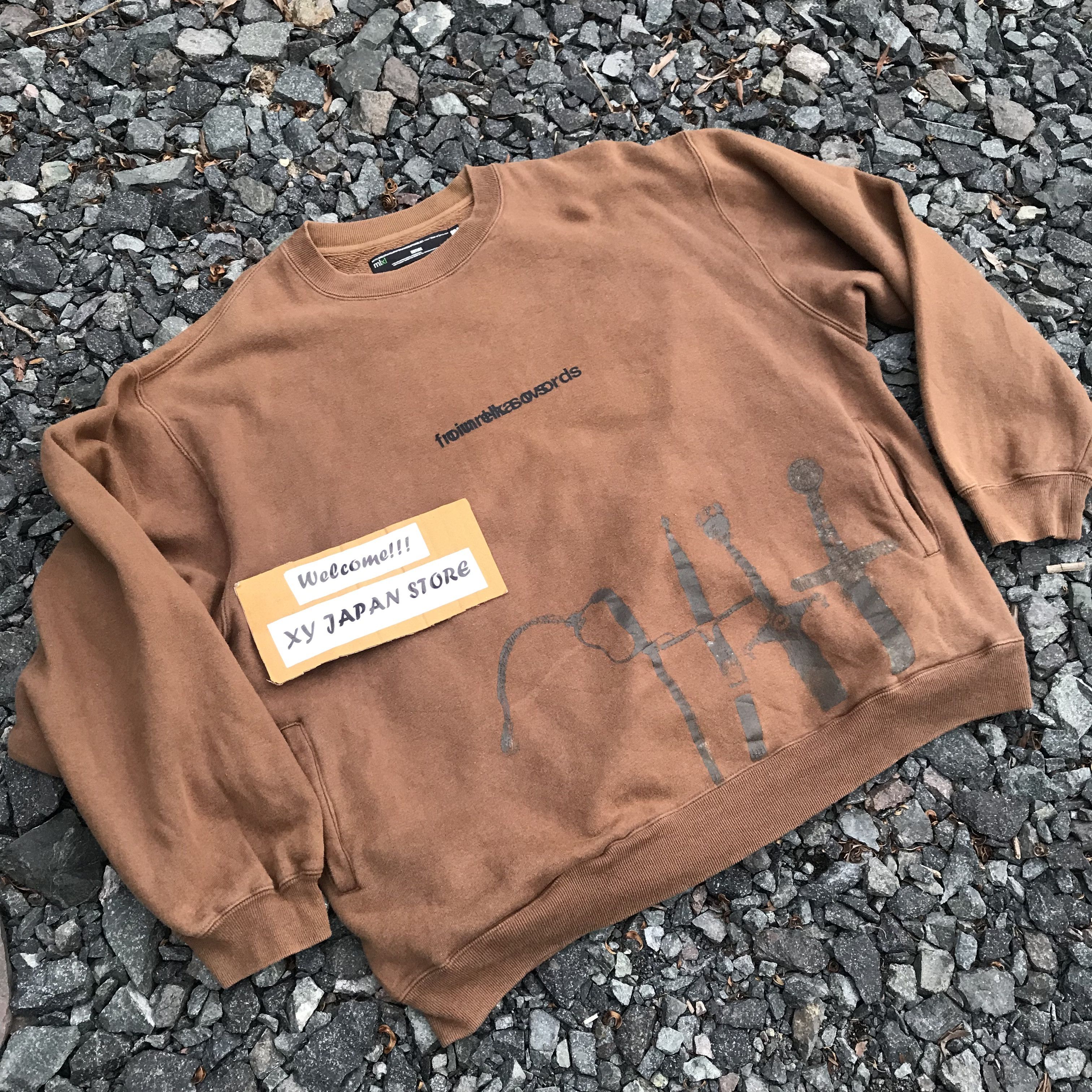 image of Number N Ine x Takahiromiyashita The Soloist Vintage Numbernine Four Swords Faded Brown Jumper (Siz