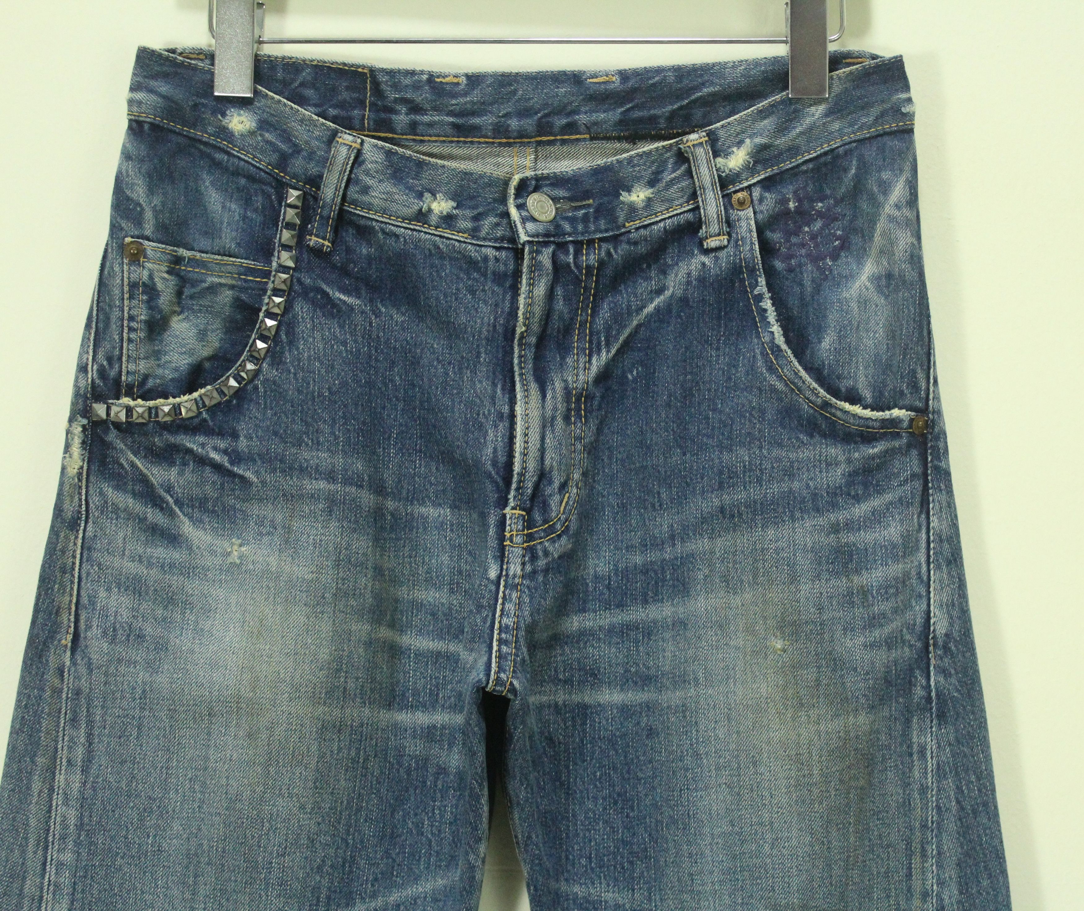 Hysteric Glamour HYSTERIC GLAMOUR Denim Stud Pocket Distressed Style Grunge Size US 31 - 3 Thumbnail