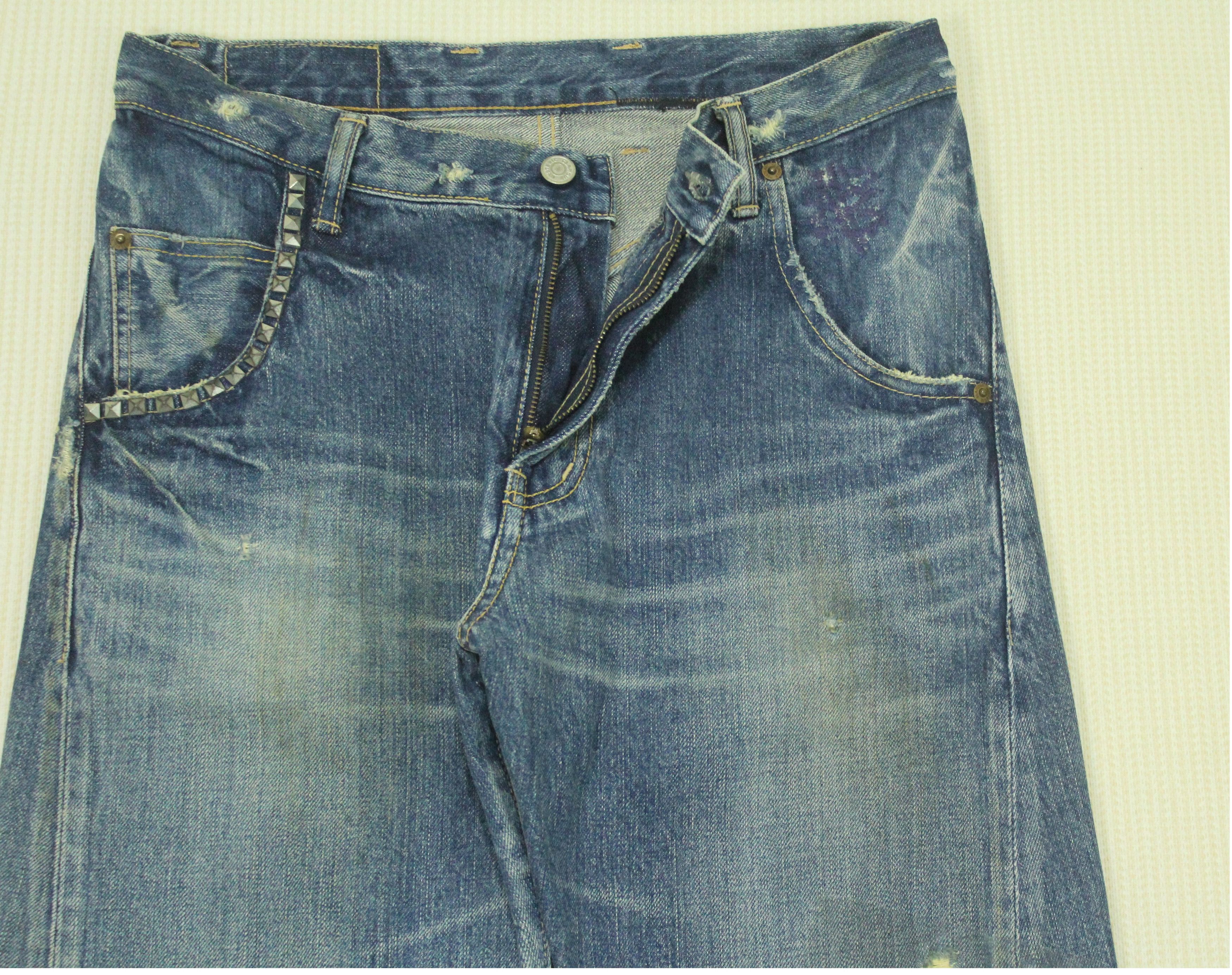 Hysteric Glamour HYSTERIC GLAMOUR Denim Stud Pocket Distressed Style Grunge Size US 31 - 14 Thumbnail