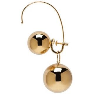 Maison Margiela Maison Margiela Gold Hoop Double Sphere Ear Cuff Size ONE SIZE - 2 Thumbnail
