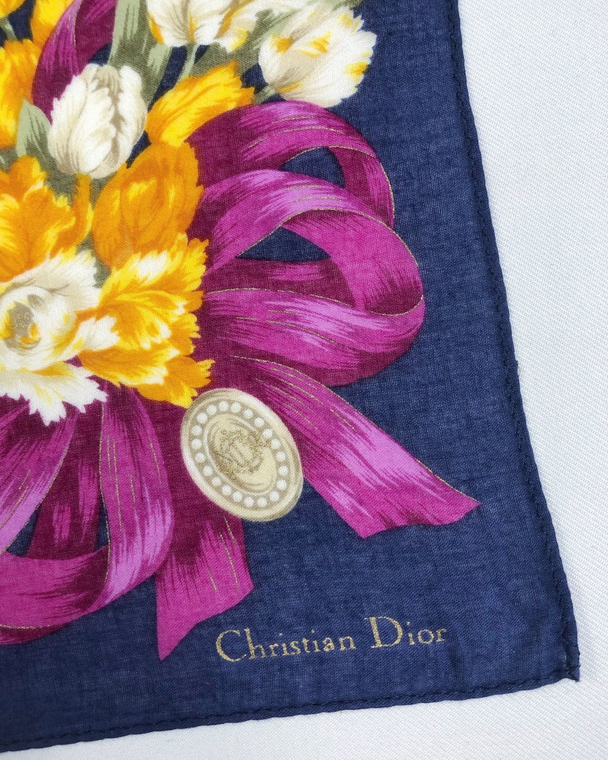 Christian Dior Monsieur Rare Vintage Christian Dior Floral Bandana Handkerchief Size ONE SIZE - 3 Thumbnail