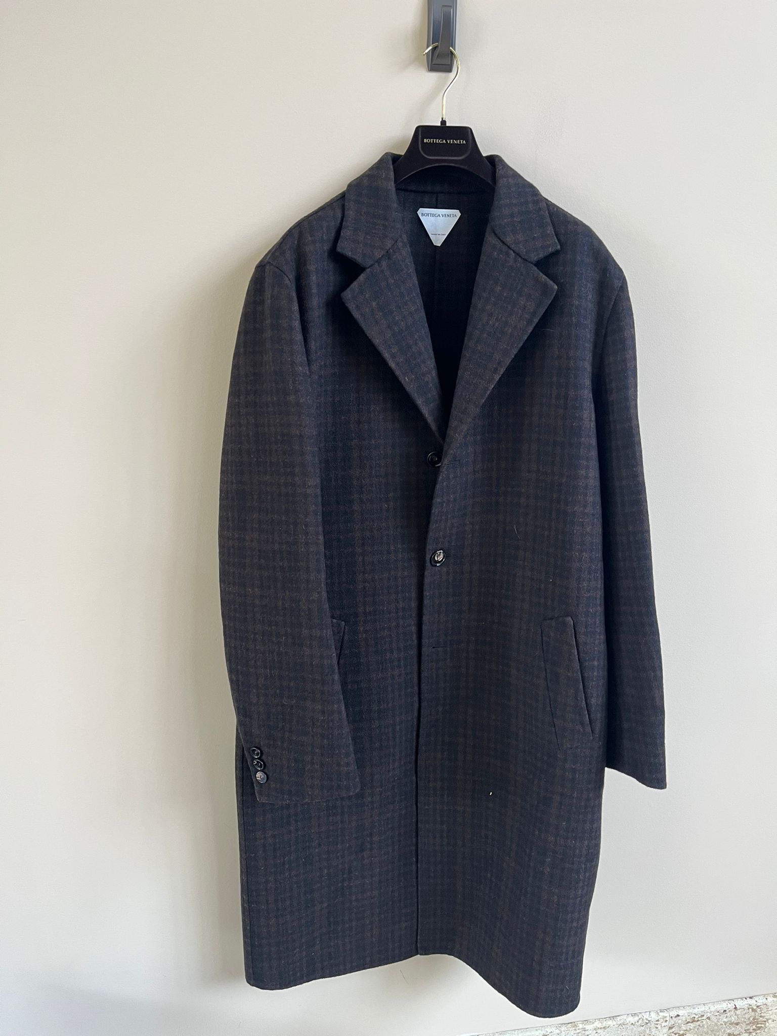 Bottega Veneta Double Face Wool Check Coat in Brown / Black Size US M / EU 48-50 / 2 - 7 Thumbnail
