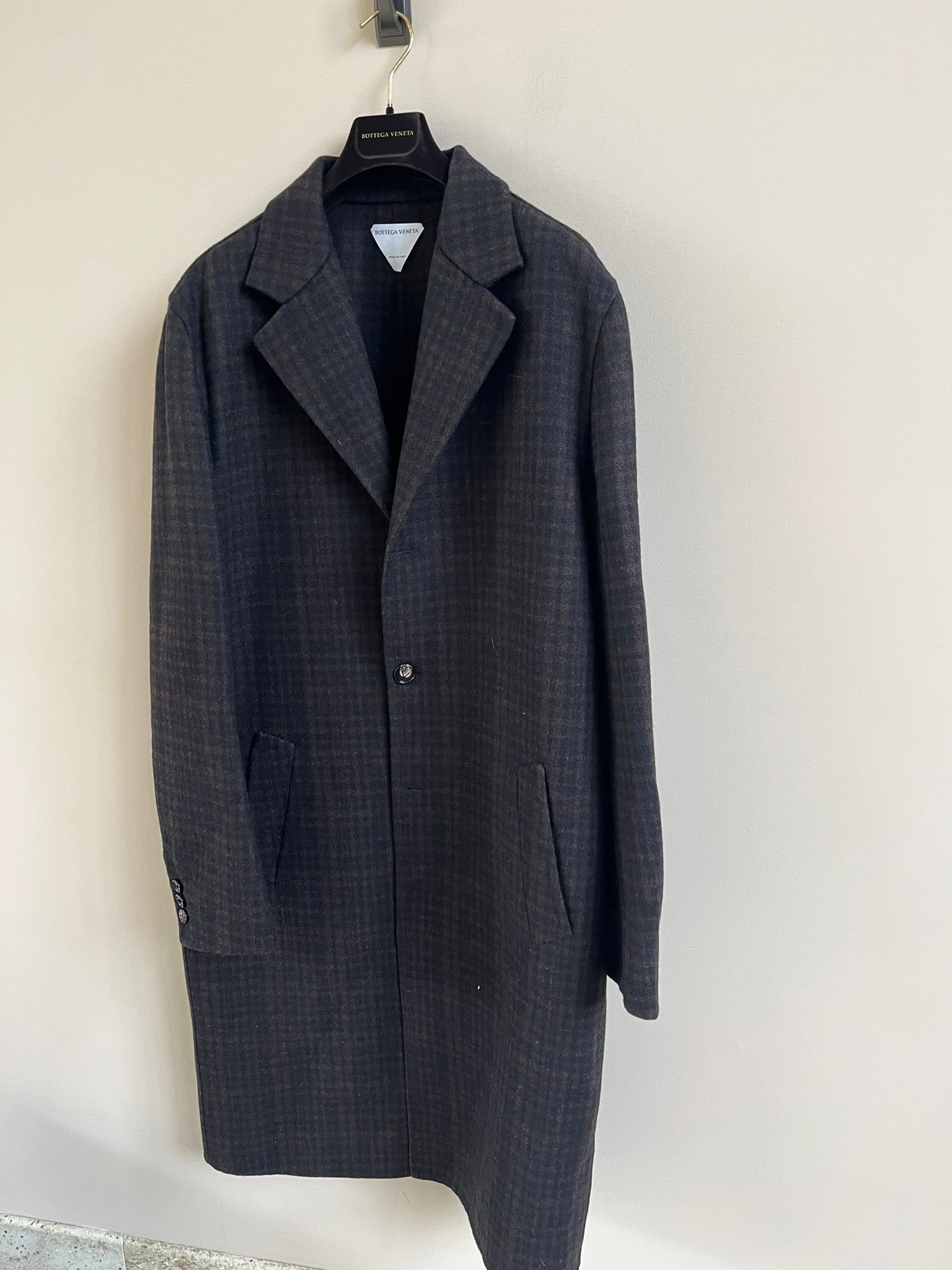 Bottega Veneta Double Face Wool Check Coat in Brown / Black Size US M / EU 48-50 / 2 - 11 Thumbnail