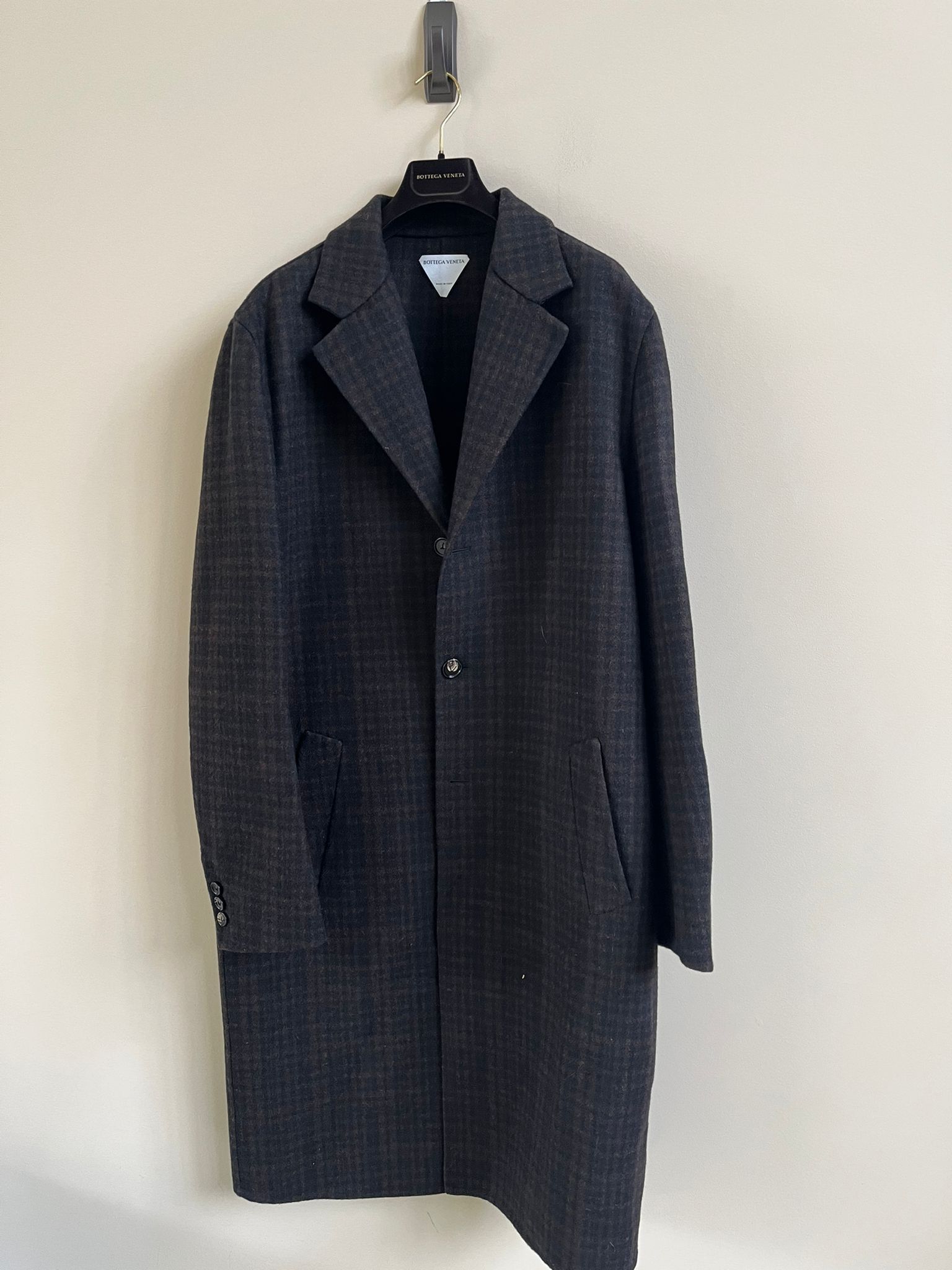 Bottega Veneta Double Face Wool Check Coat in Brown / Black Size US M / EU 48-50 / 2 - 18 Thumbnail