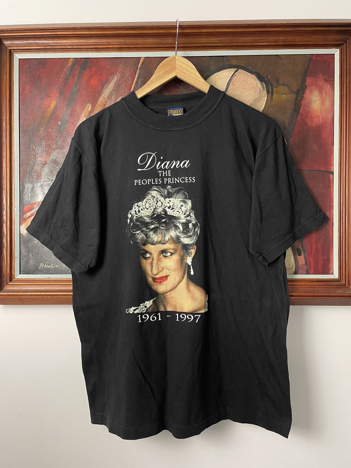 image of Rap Tees Vintage Princess Diana Memorial Tee 90's Peoples Hype in Black, Men's (Size Medium)