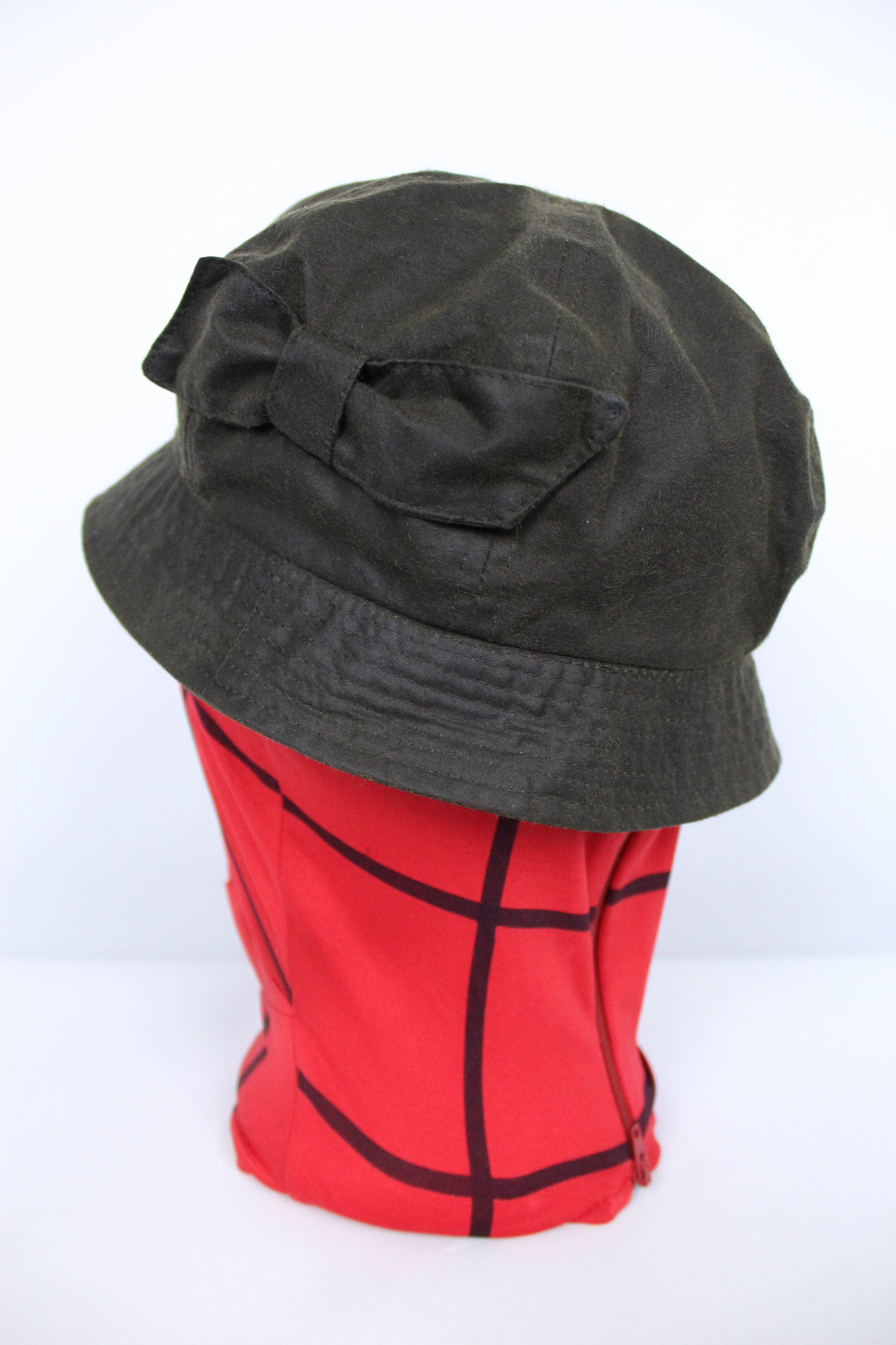 Barbour Barbour Vintage Dark Olive Waxed Cotton Bucket Hat Size S Size ONE SIZE - 5 Thumbnail