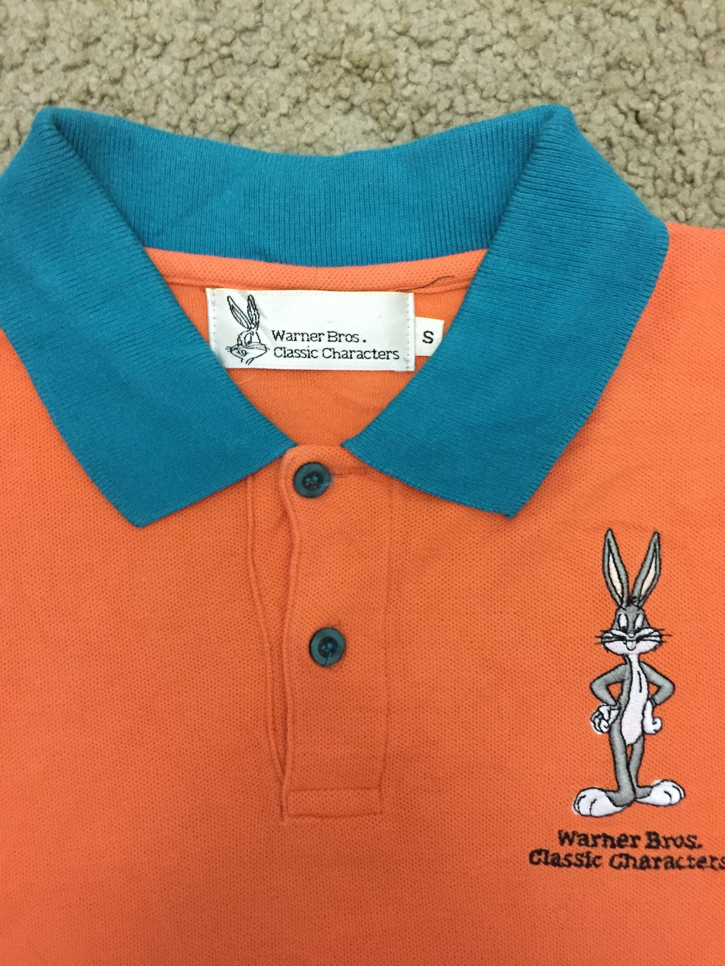 Vintage × Warner Bros Vintage 90s Looney Tunes Bugs Bunny Embroidered Polo Shirt Size US S / EU 44-46 / 1 - 1 Thumbnail