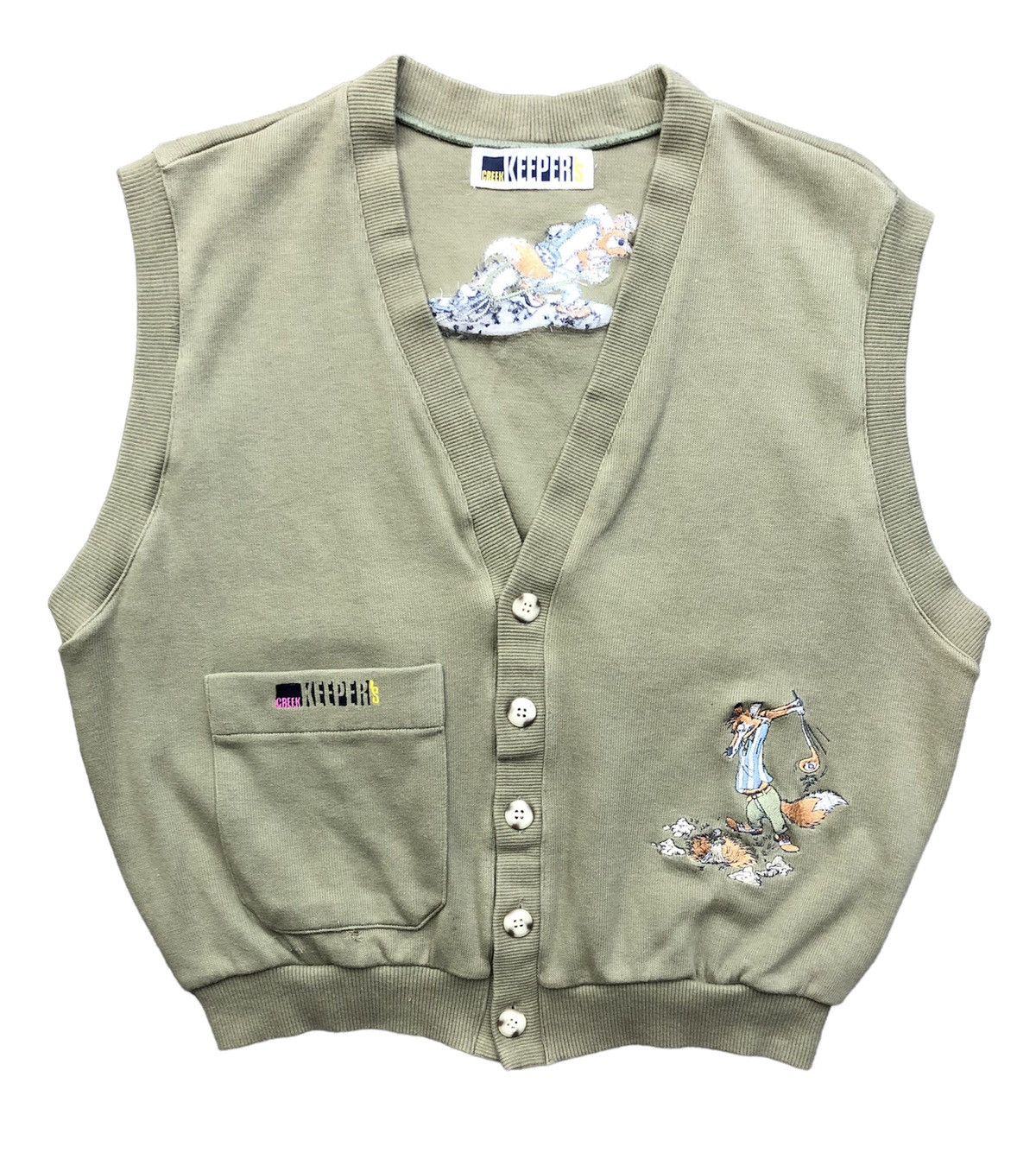 Japanese Brand Vintage Creek Keeper's Embroidery Sleeveless Sweater Size US L / EU 52-54 / 3 - 1 Thumbnail