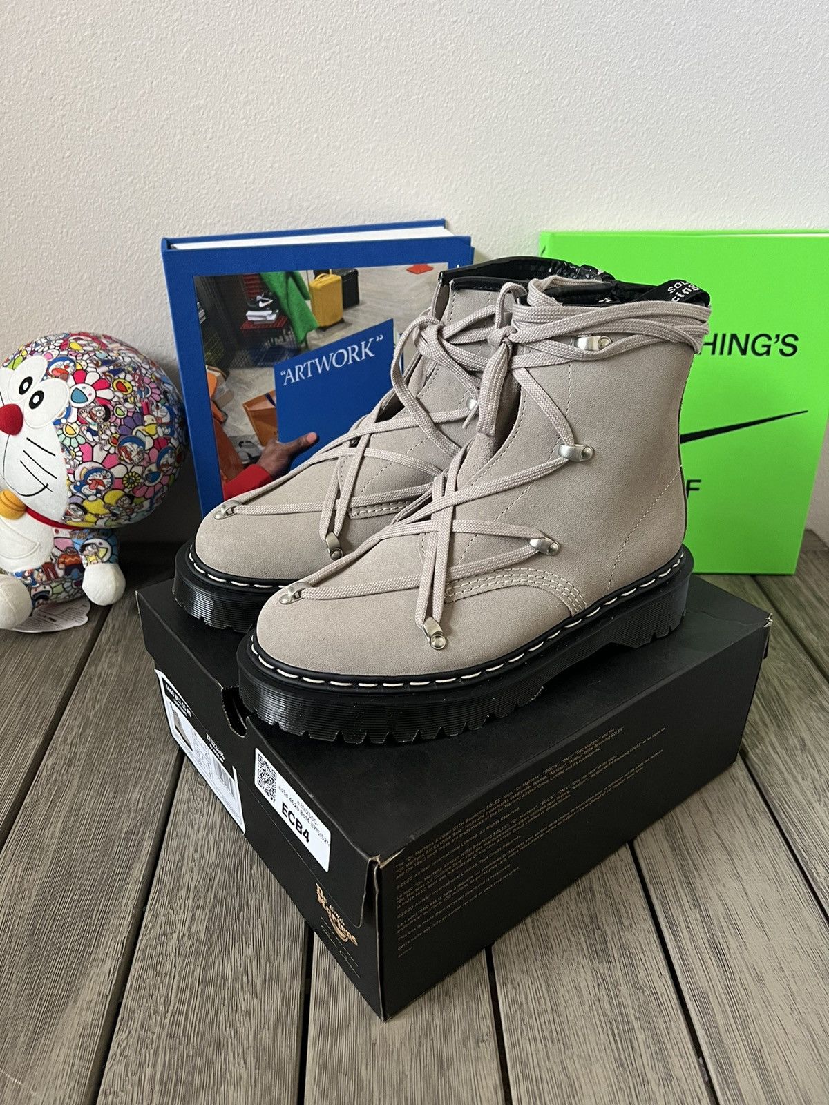 image of Dr Martens x Rick Owens Dr. Martens 1460 Bex Boots Light Taupe, Men's (Size 8)