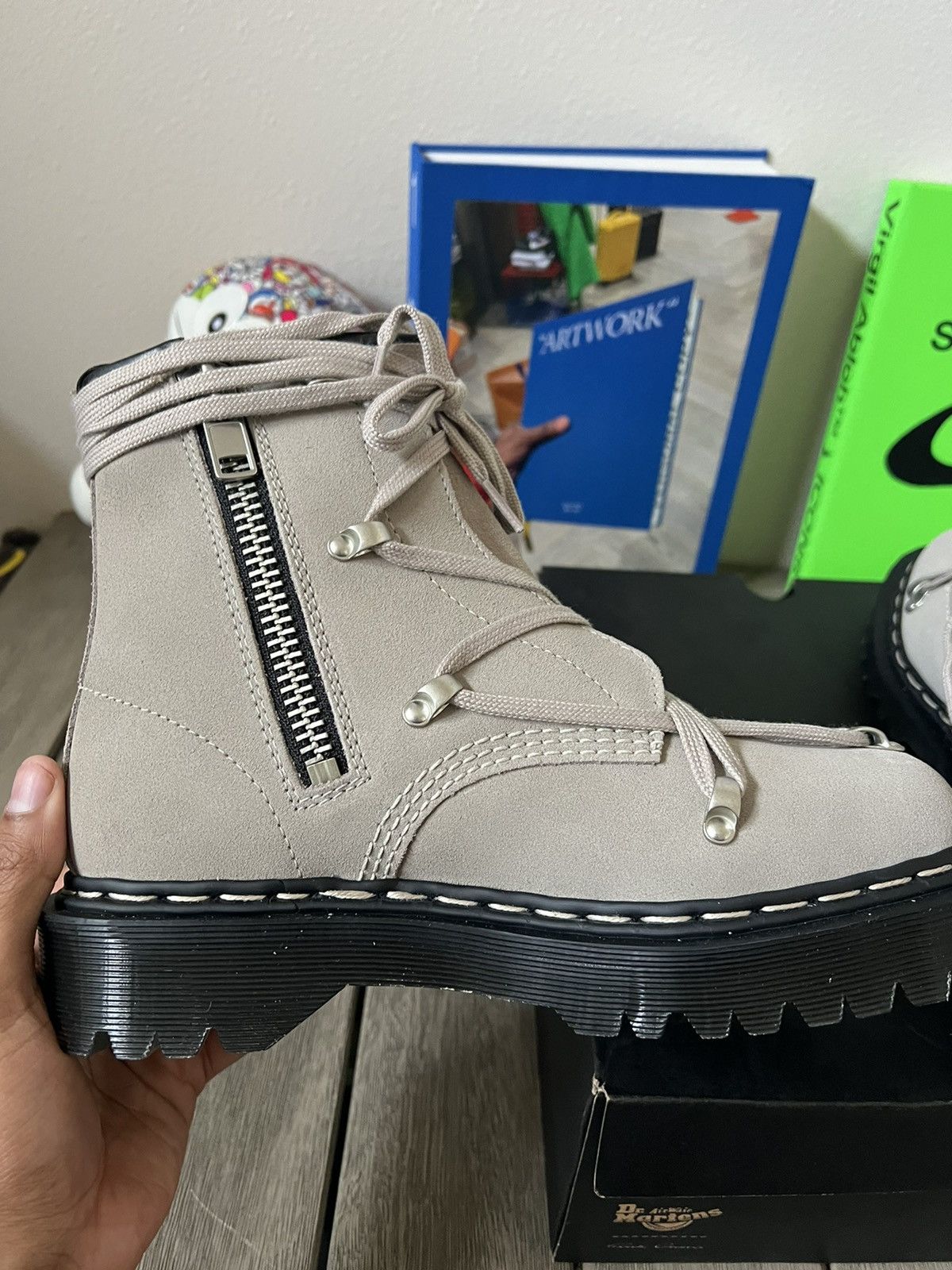 Dr. Martens × Rick Owens Rick Owens Dr. Martens 1460 Bex Boots Light Taupe Size US 8 / EU 41 - 4 Thumbnail
