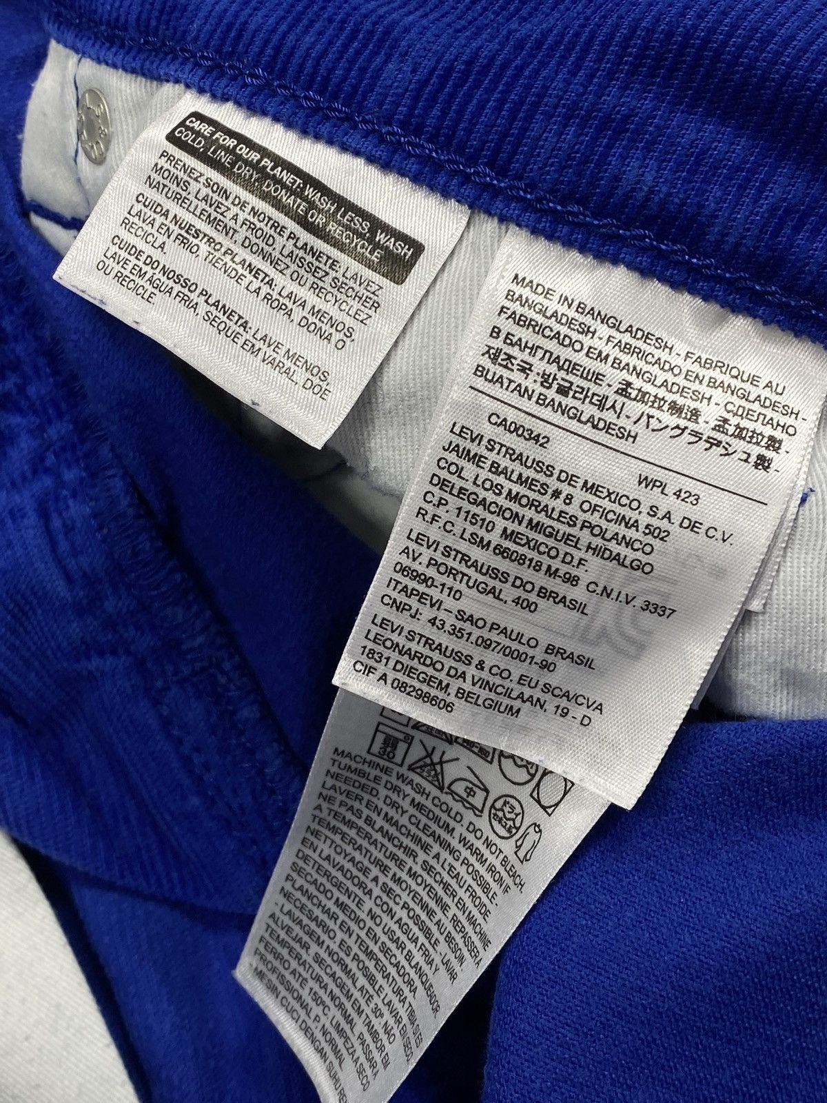 Levi's 🔥LASTDROP🔥 511 Corduroy Electric Blue Velvet Casual Pants Size US 30 / EU 46 - 11 Thumbnail