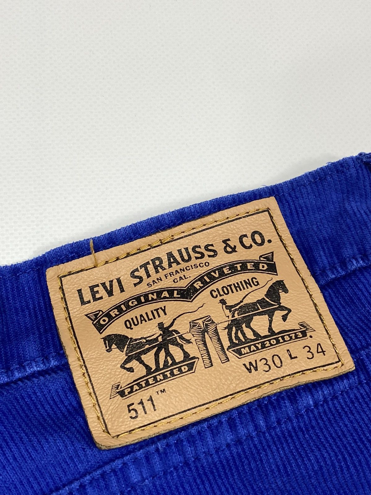 Levi's 🔥LASTDROP🔥 511 Corduroy Electric Blue Velvet Casual Pants Size US 30 / EU 46 - 17 Thumbnail