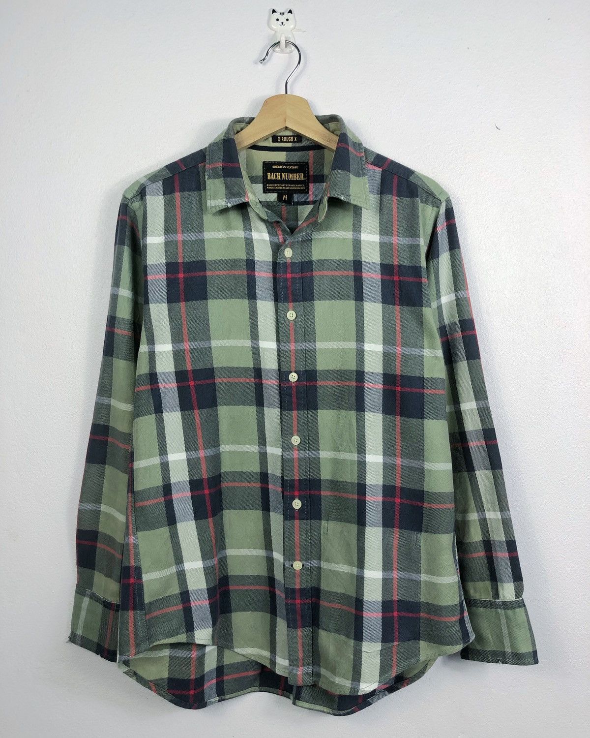 image of Back Number Japan Checkered Flannel Shirt, Men's (Size Medium)
