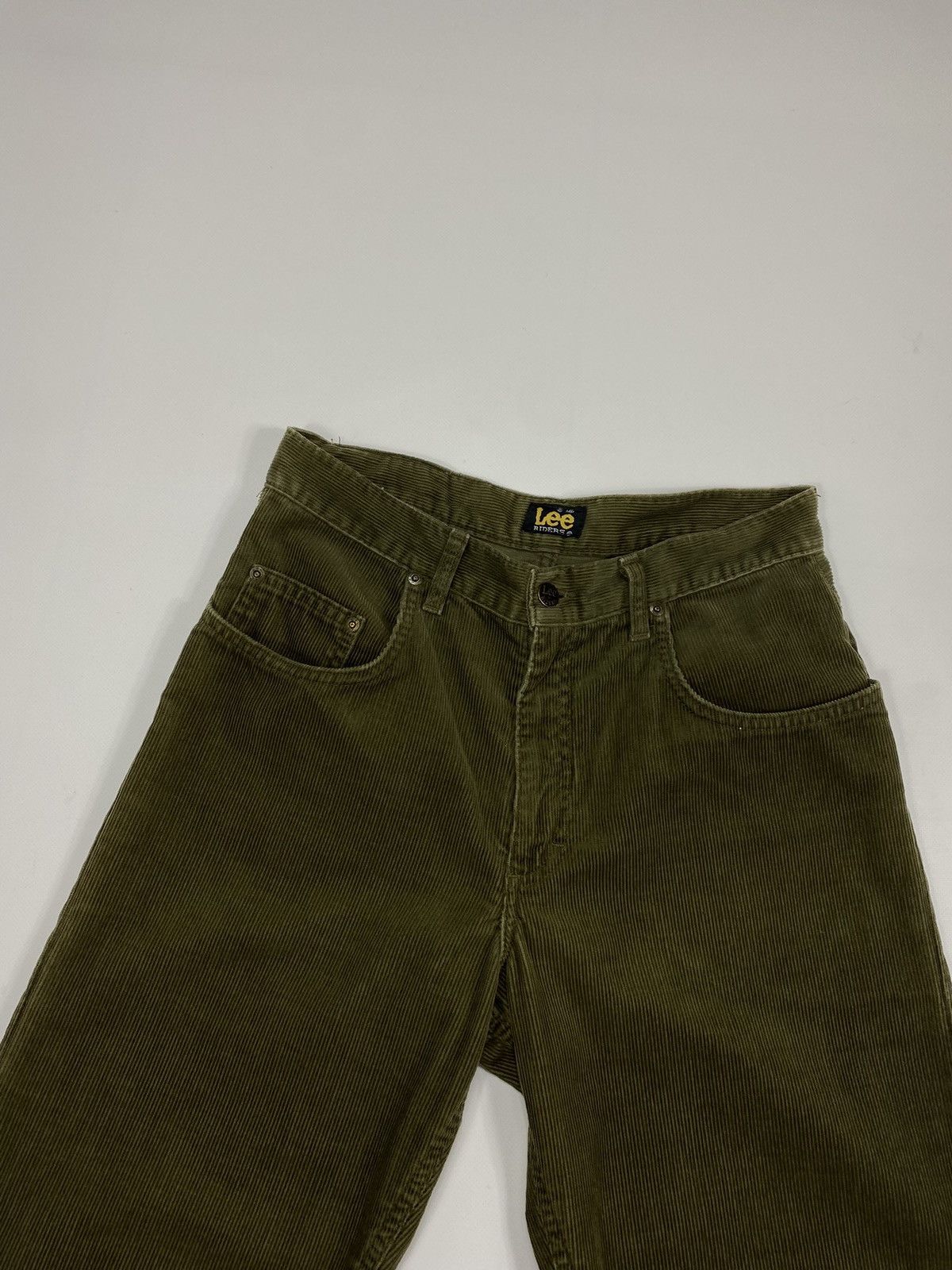 Lee 🔥LASTDROP🔥 80s 90s Lee Riders Corduroy Olive Velvet Chino Size US 31 - 6 Thumbnail