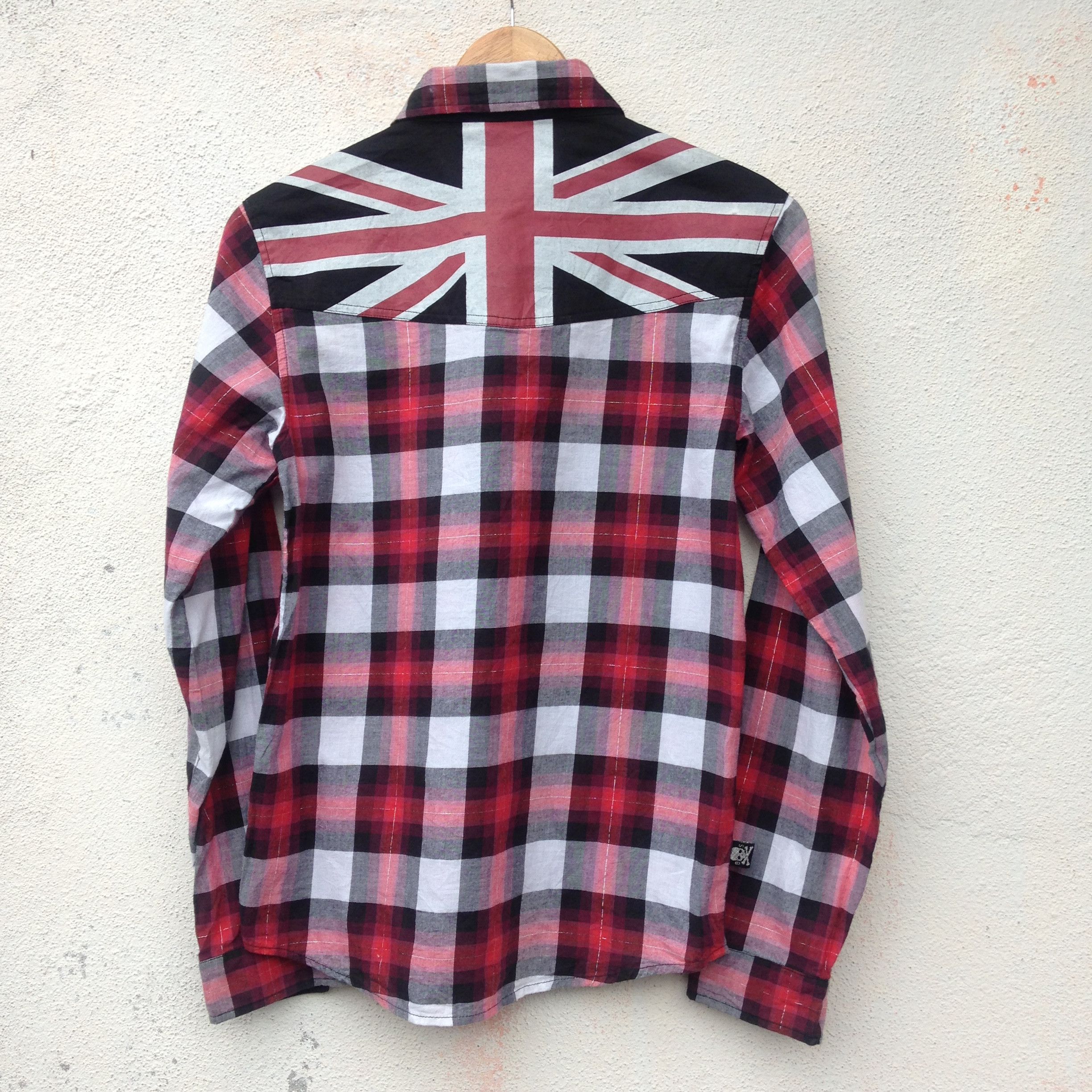 image of If Six Was Nine x Ppfm Flannel Skull Union Jack Shirt, Men's (Size Small)